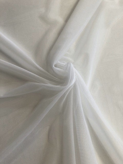 White Stretch Tulle, Light Weight Powernet
