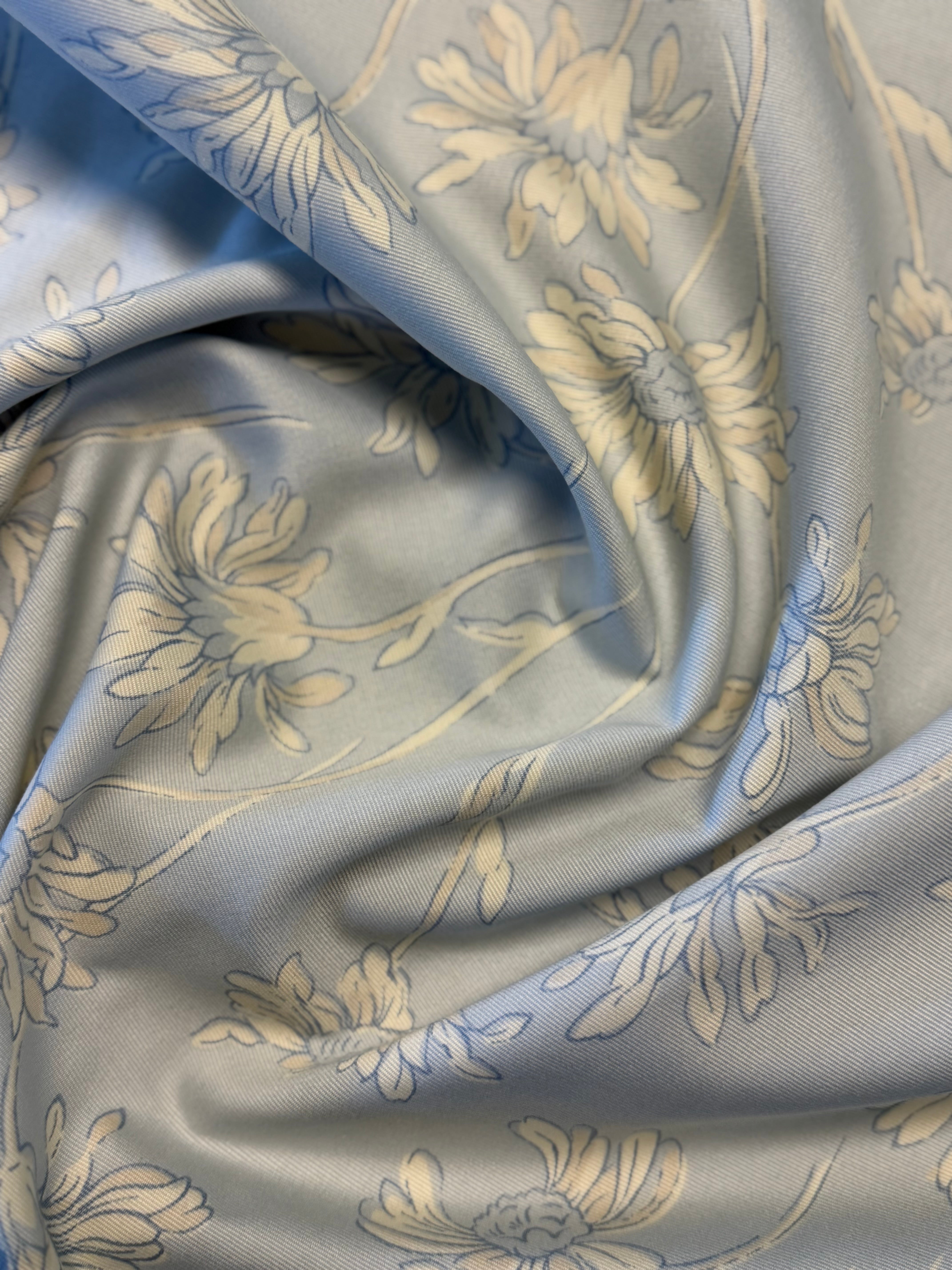 Anice Furnishing Fabric by Romo – Duck Egg Blue Floral Cotton
