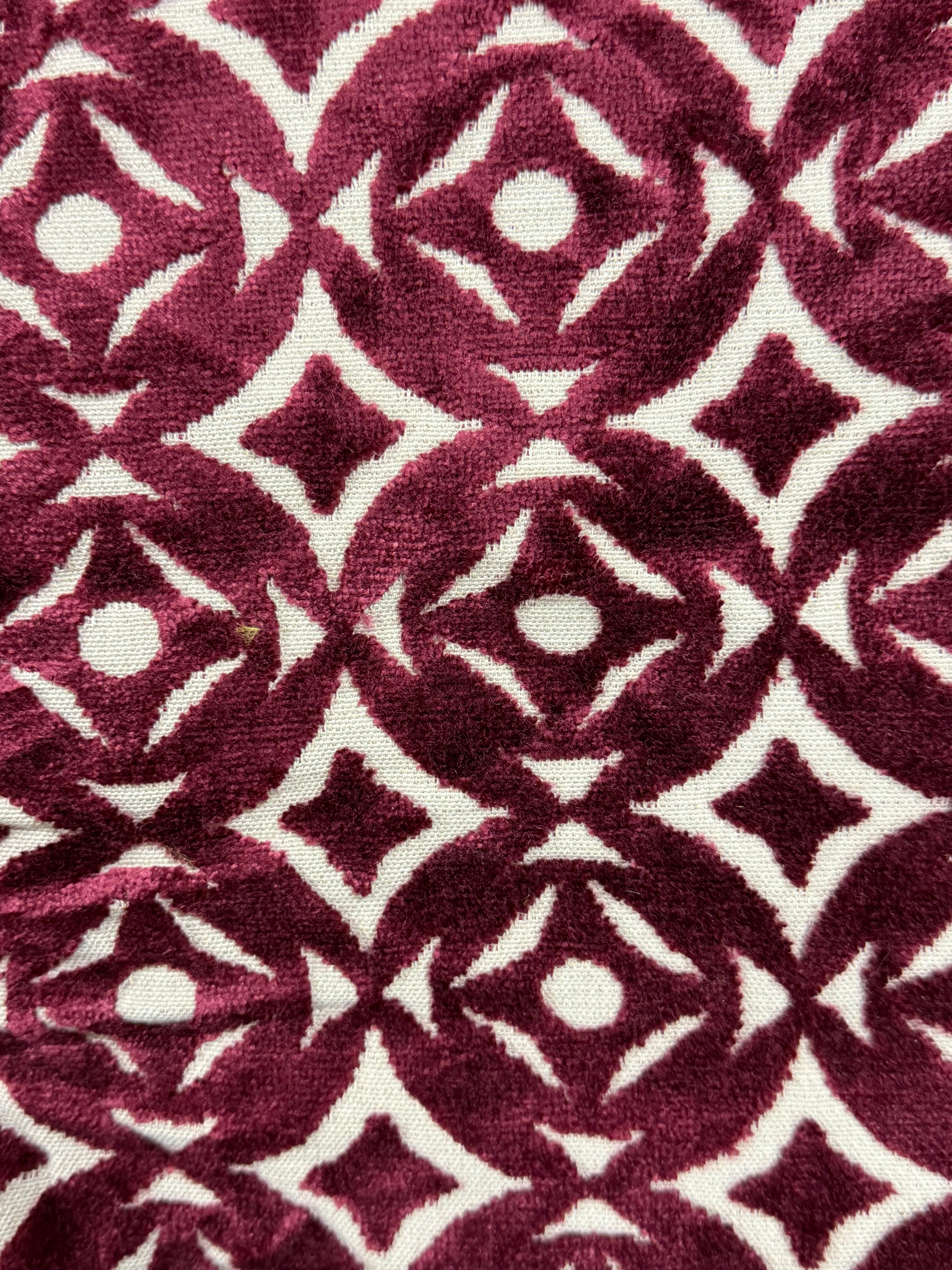 Designers Guild Geometric Cut Velvet Fabric – Luxury Curtains & Upholstery – 140cm Wide