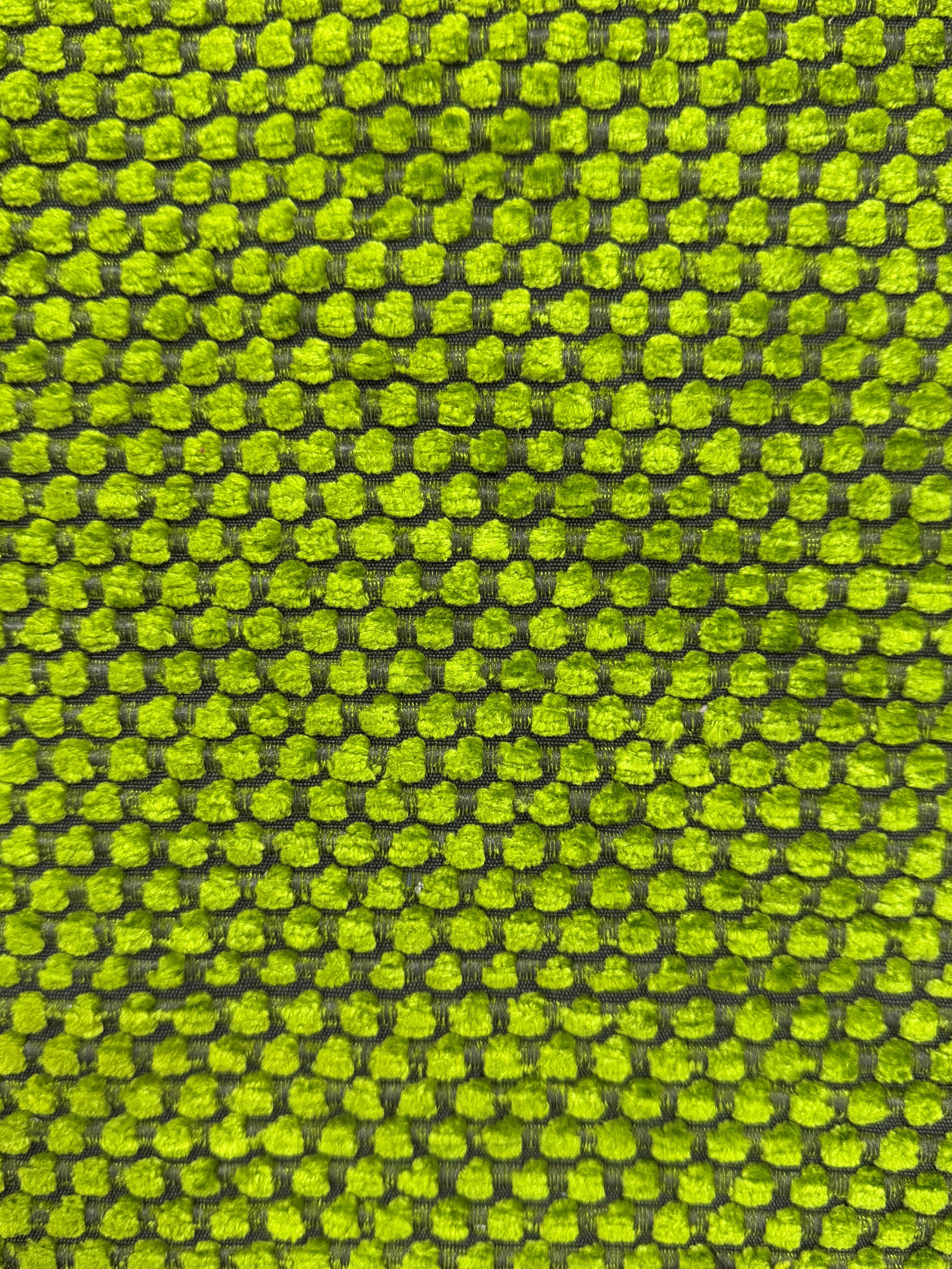 Designers Guild Chunky Chenille Fabric – Lime Green & Brown | 148 cm Wide | Heavyweight