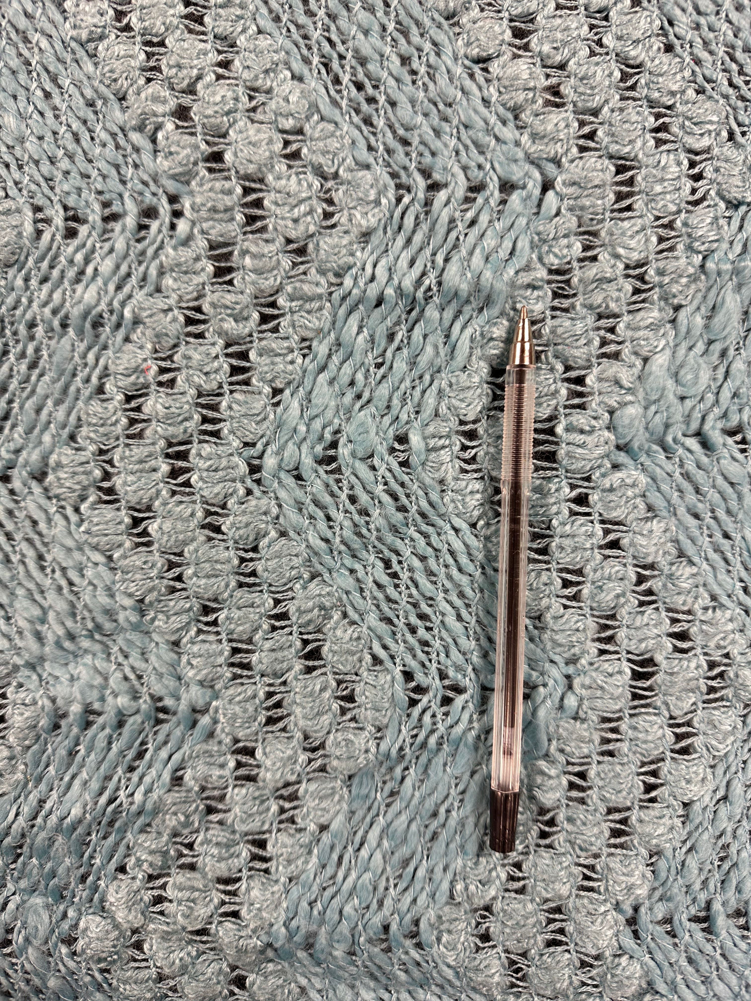 Aqua Crochet Fabric – 150 cm Wide – 65% Acrylic, 10% Wool, 25% Polyester – Elegant Design