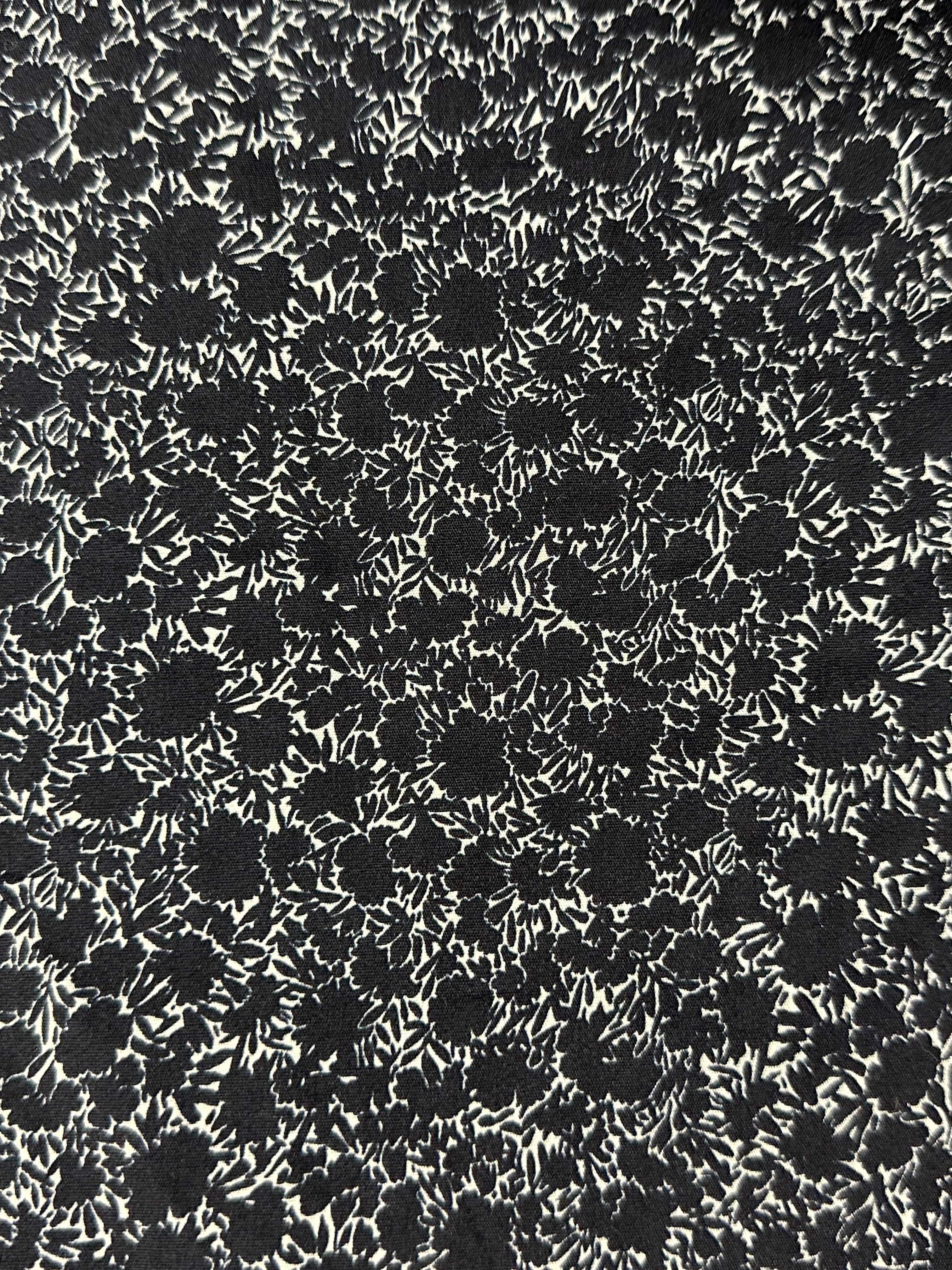 100% Cotton Floral Fabric – Navy on Sky Blue – 150 cm Wide – Ideal for Dressmaking & Shirts