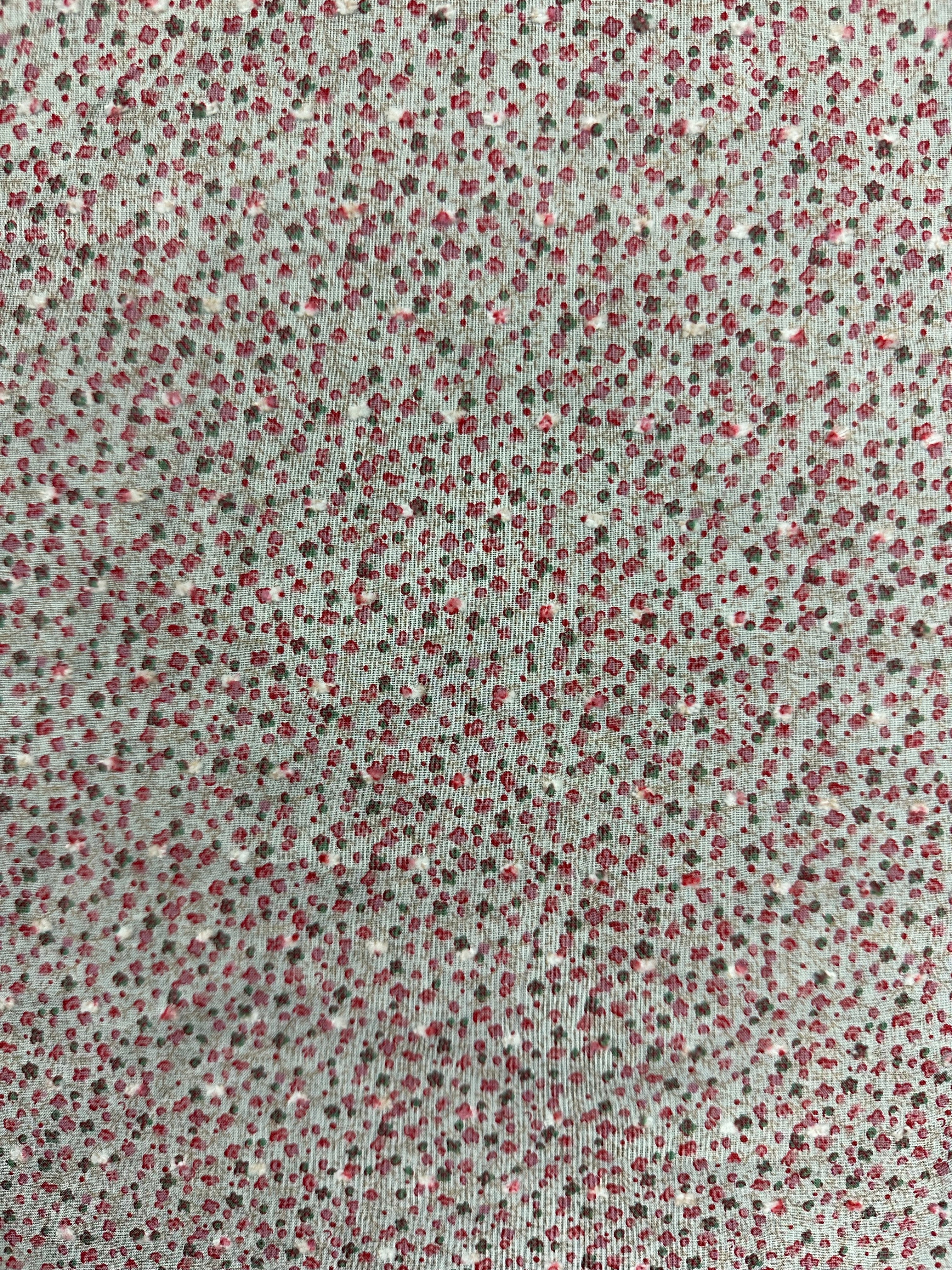 100% Cotton Fabric – Off-White Base with Dainty Multicoloured Ditzy Floral Print – 142 cm Wide TE61