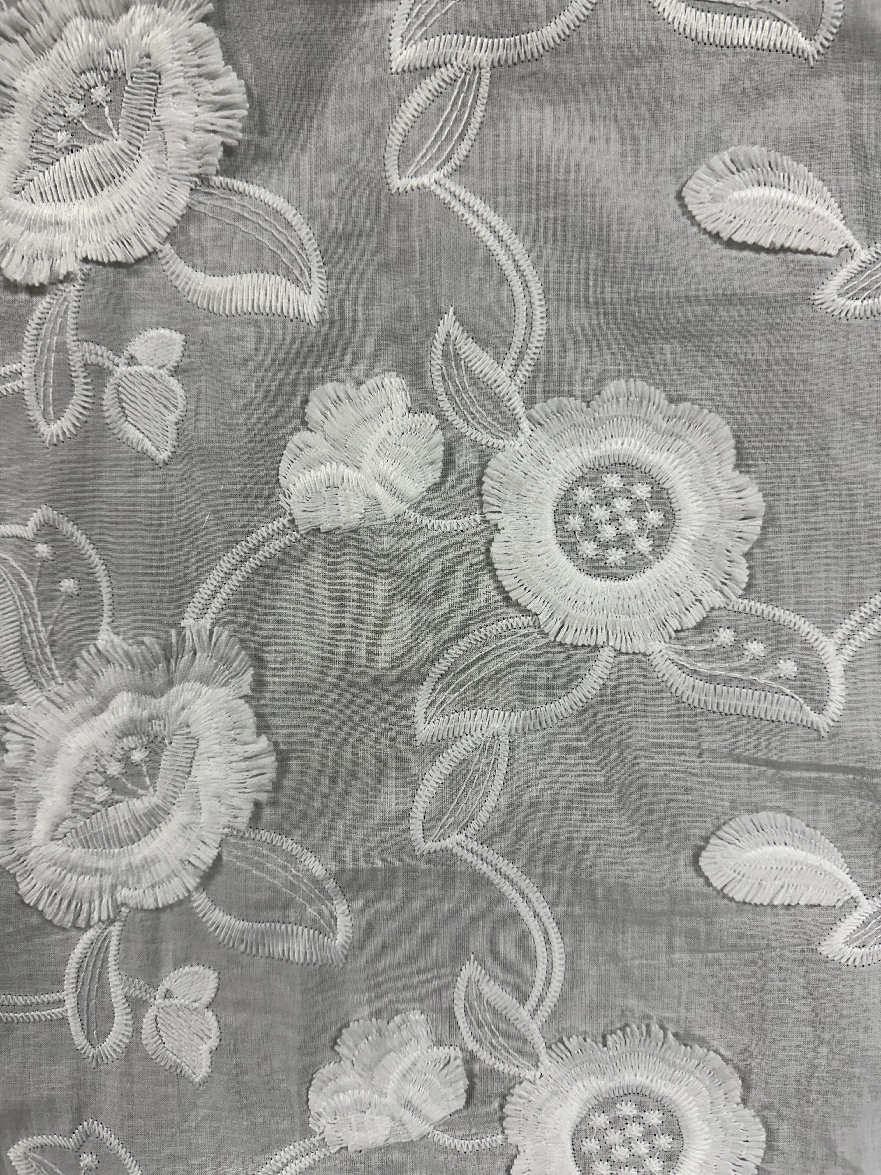 White 100% Cotton Broderie Anglais – 145cm Wide Dress Fabric