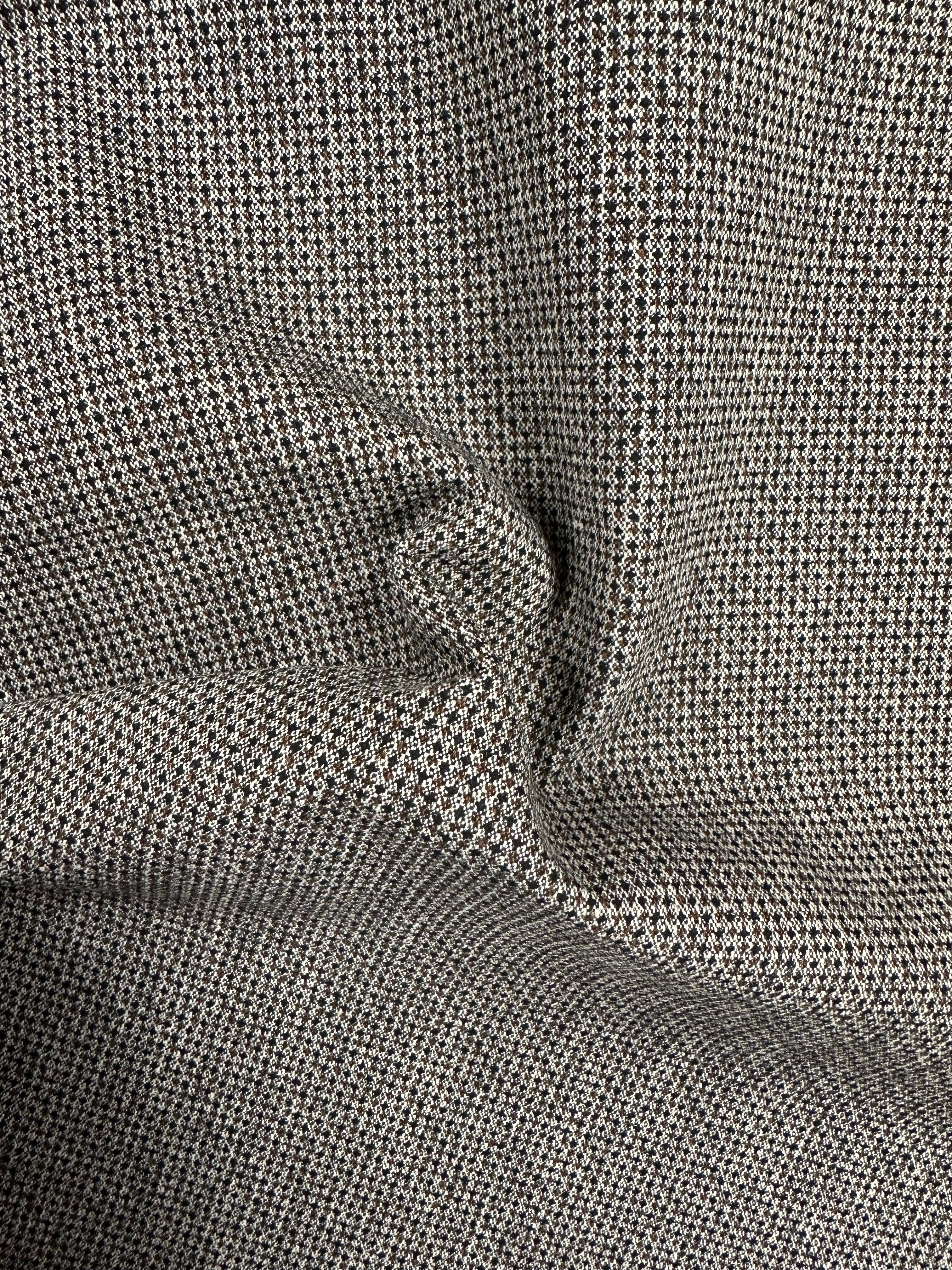 Black & White Mottled Cotton Blend Fabric – Light Stretch – 148 cm Wide