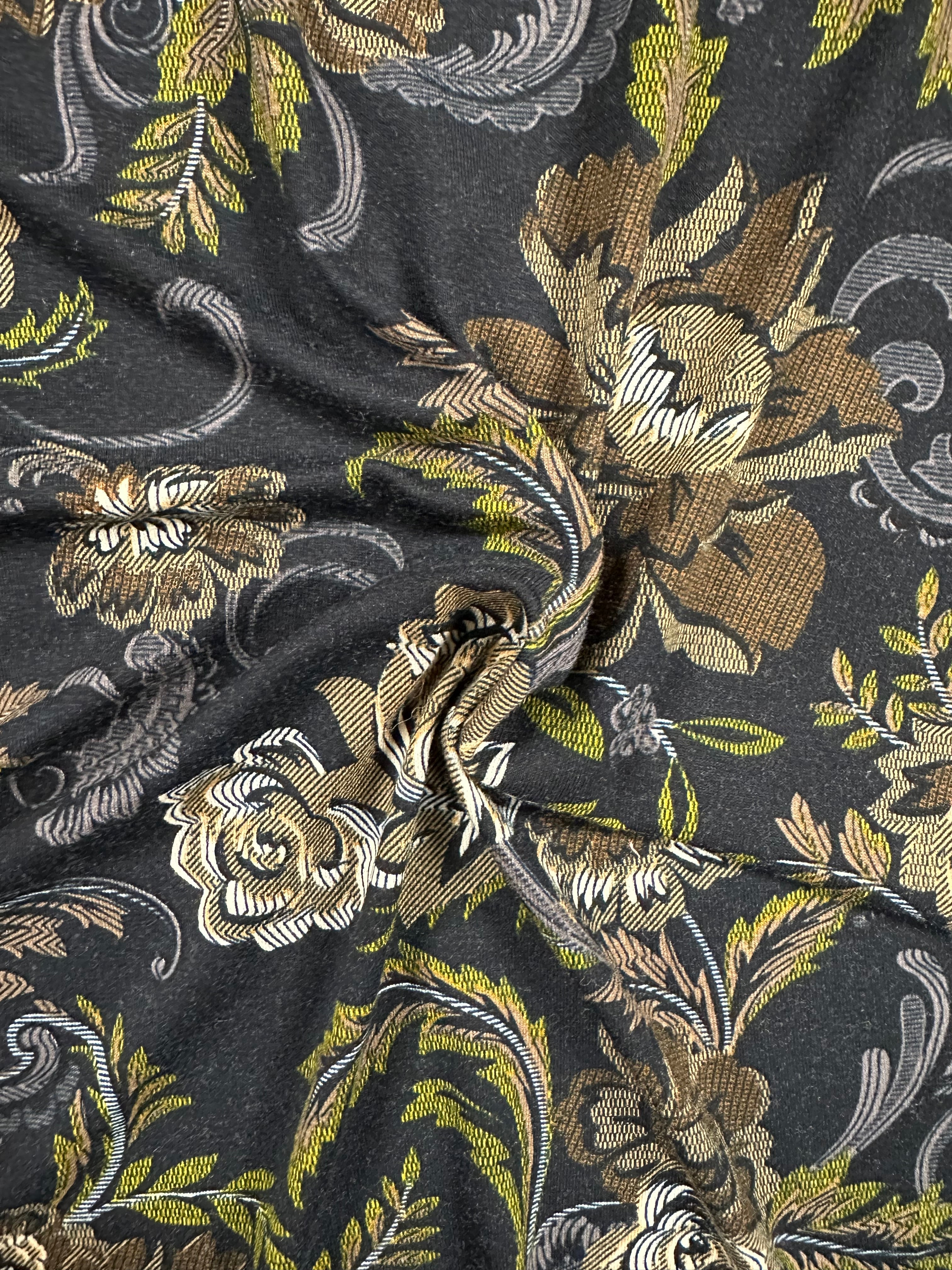 Stretch Viscose Mock Jacquard Fabric – Black – 150 cm Wide