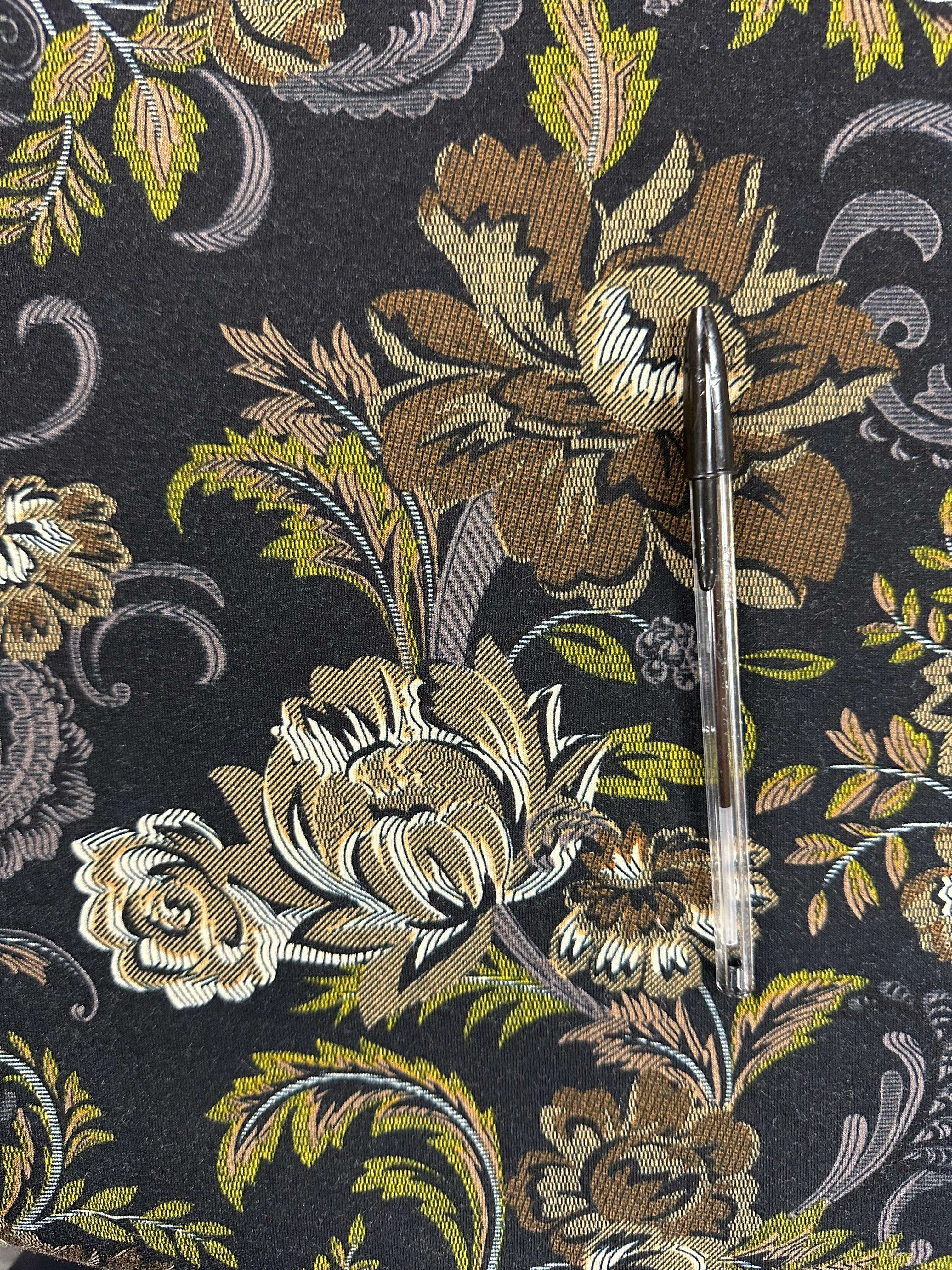 Stretch Viscose Mock Jacquard Fabric – Black – 150 cm Wide