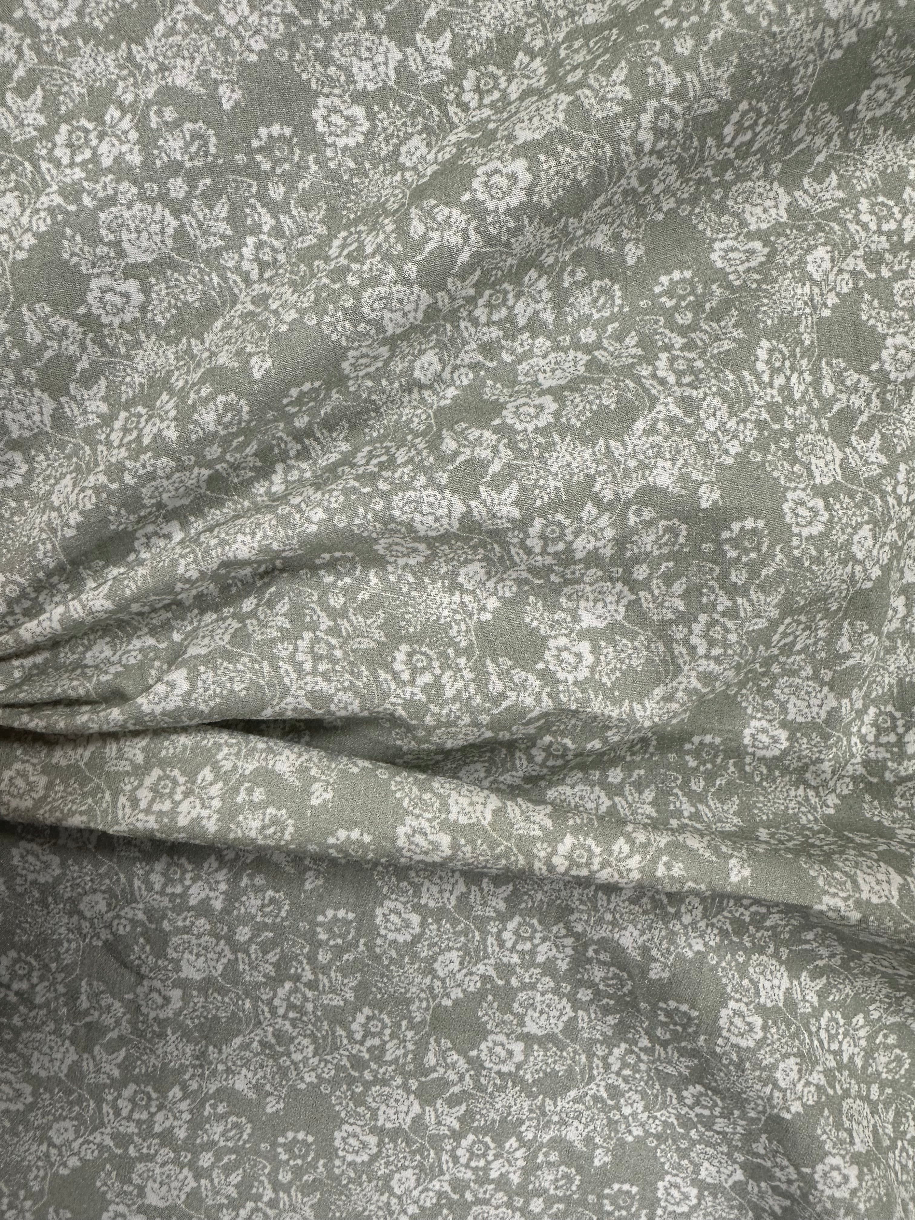 Classic Sage Green Cotton Floral Fabric