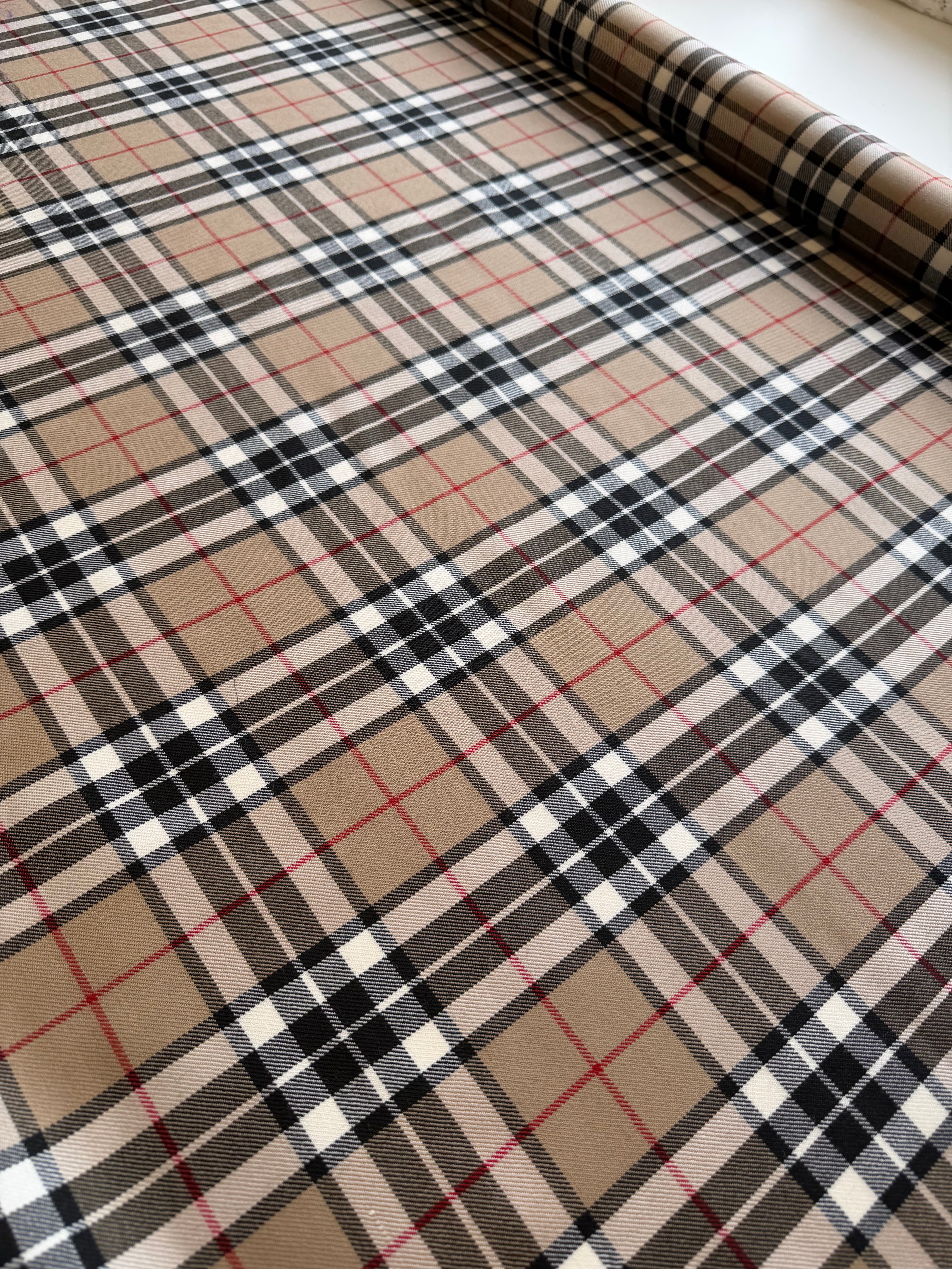 Burberry Check Pure Wool Fabric Remnant – 123cm Length | Great Value