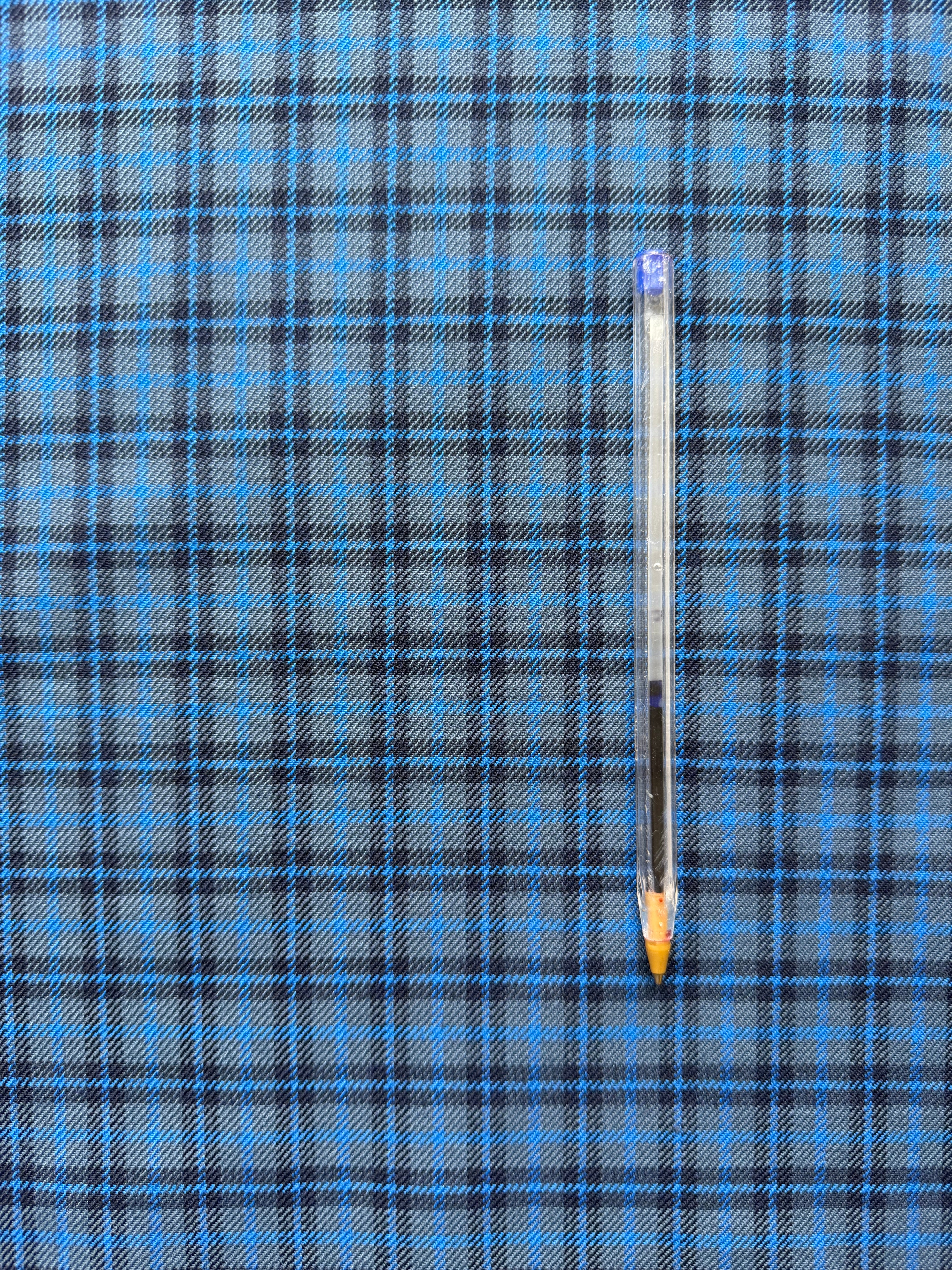 Navy & Black Wool Small Check Fabric – Modern Tailoring Cloth, 150cm Wide