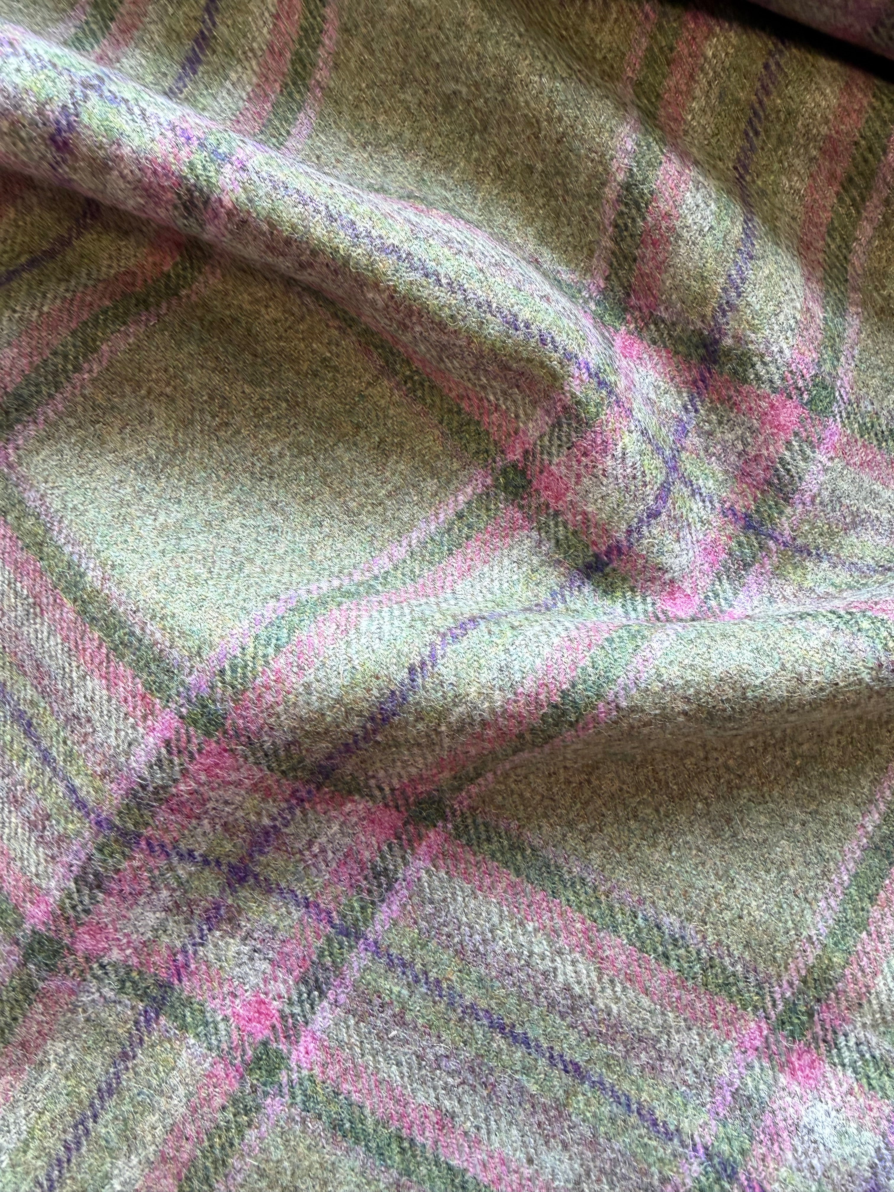 100% Wool Tartan Tweed Fabric, 140cm Wide
