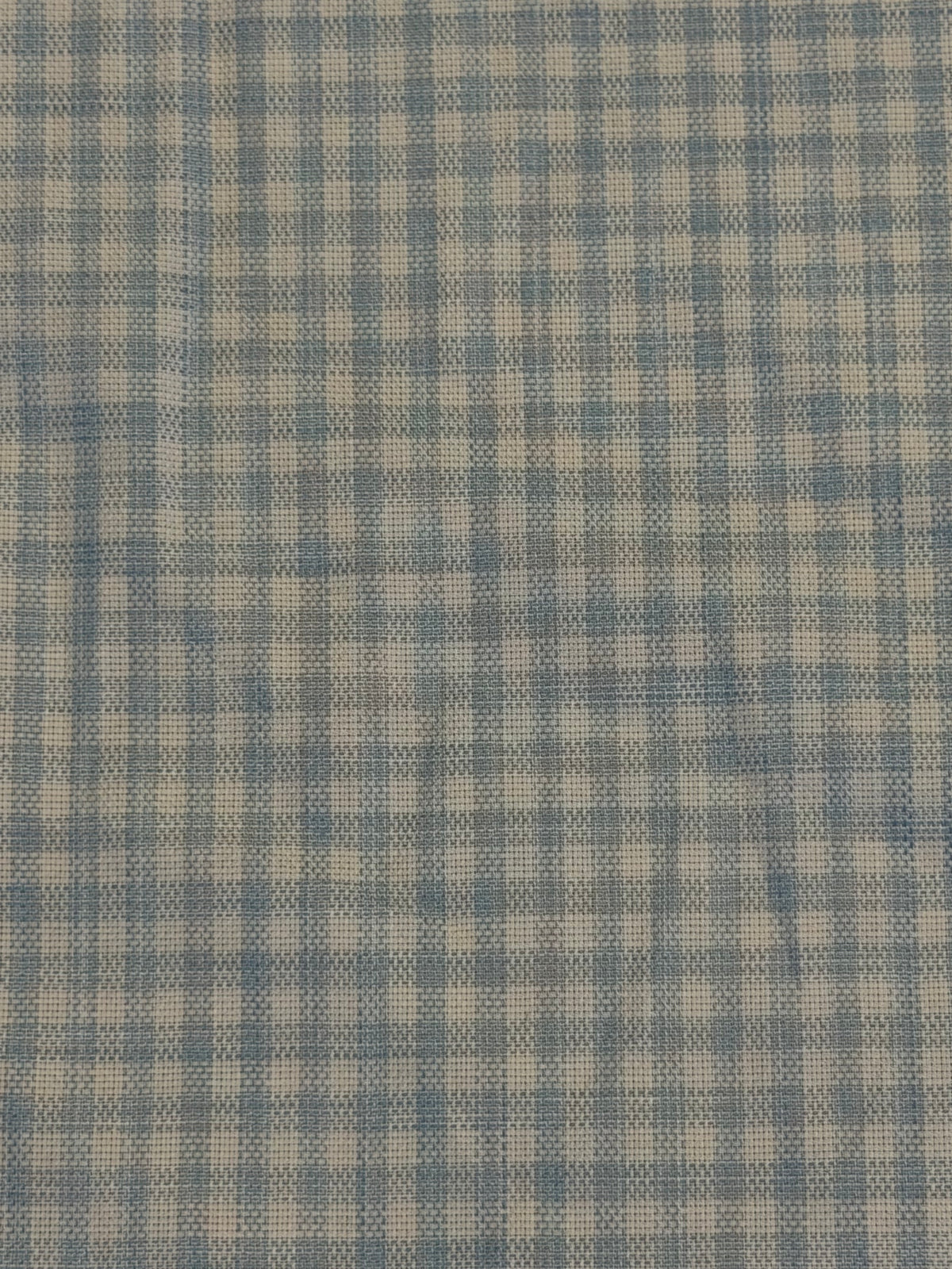 Pale Blue & White Checked Cotton Shirting Fabric – 100% Cotton, 140cm Wide