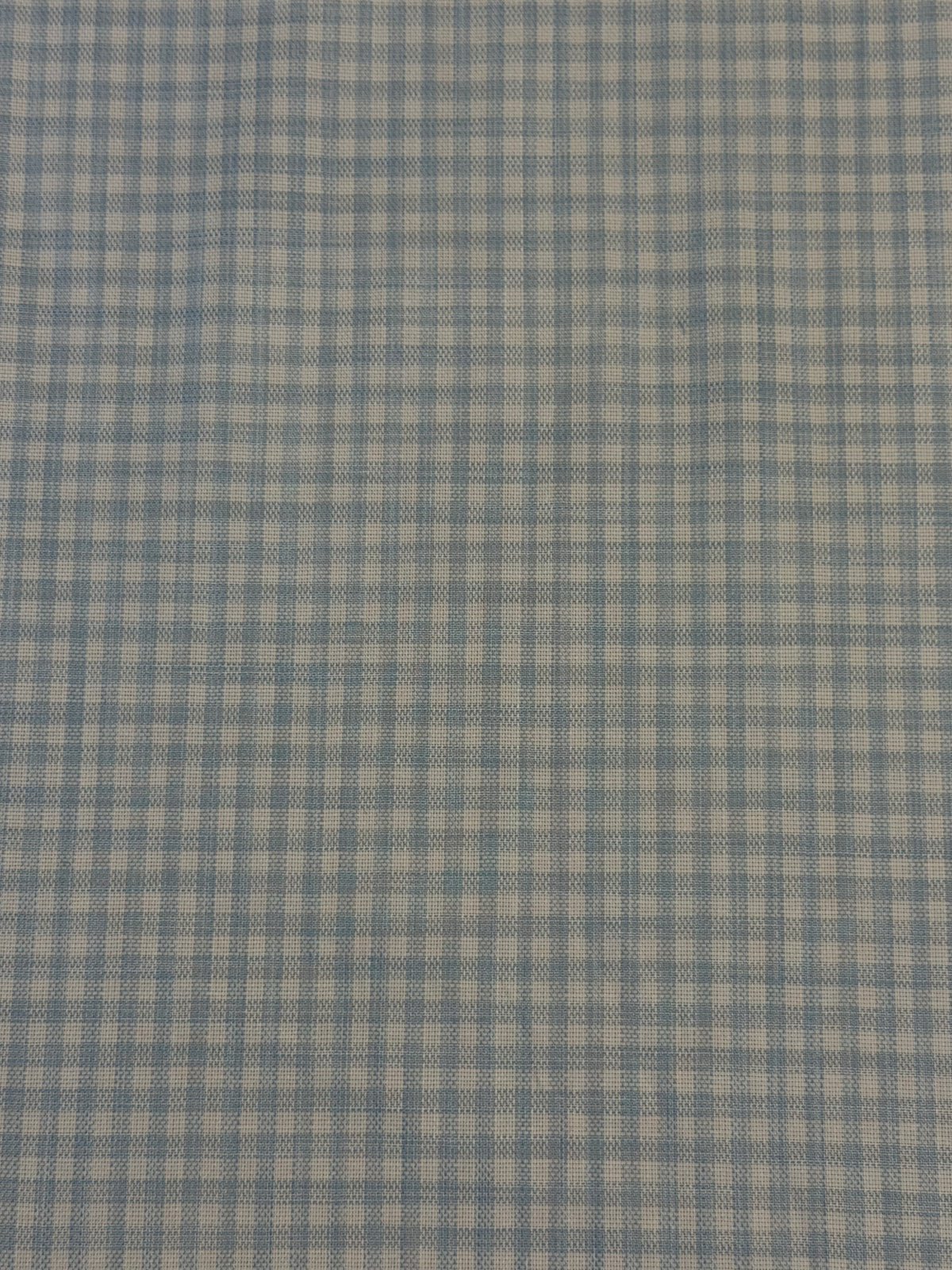 Pale Blue & White Checked Cotton Shirting Fabric – 100% Cotton, 140cm Wide