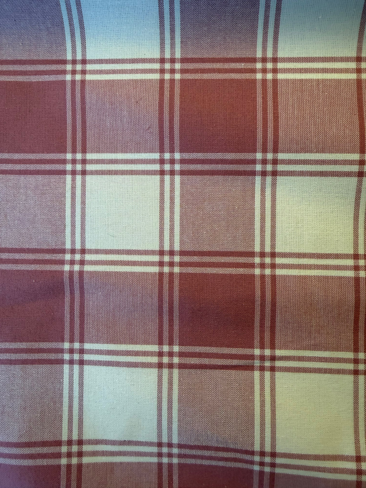 Burgundy & Cream Tartan Furnishing Fabric – Polyester Cotton, 140cm Wide