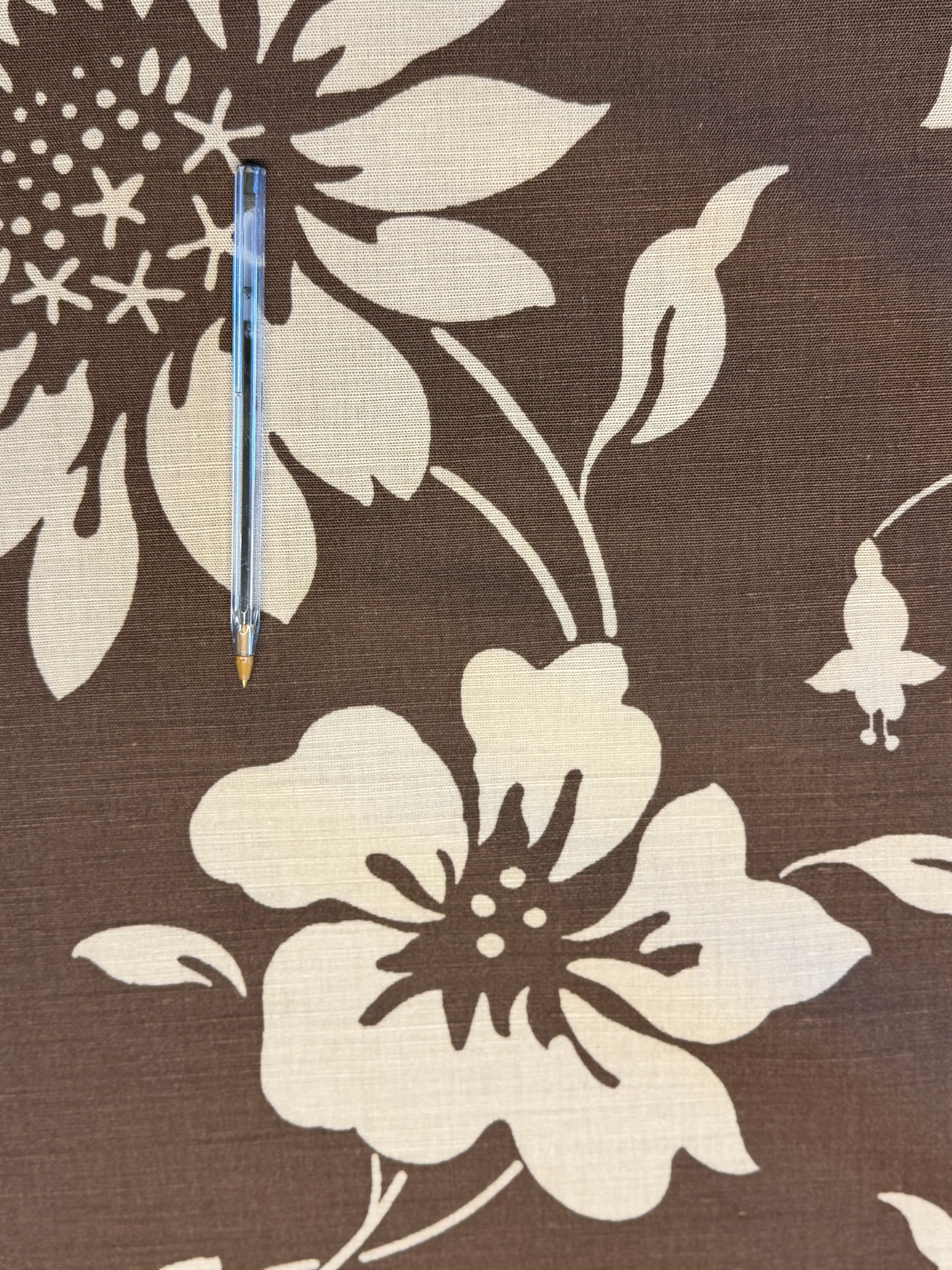Cicely Furnishing Fabric by Romo – Brown with Cream Design