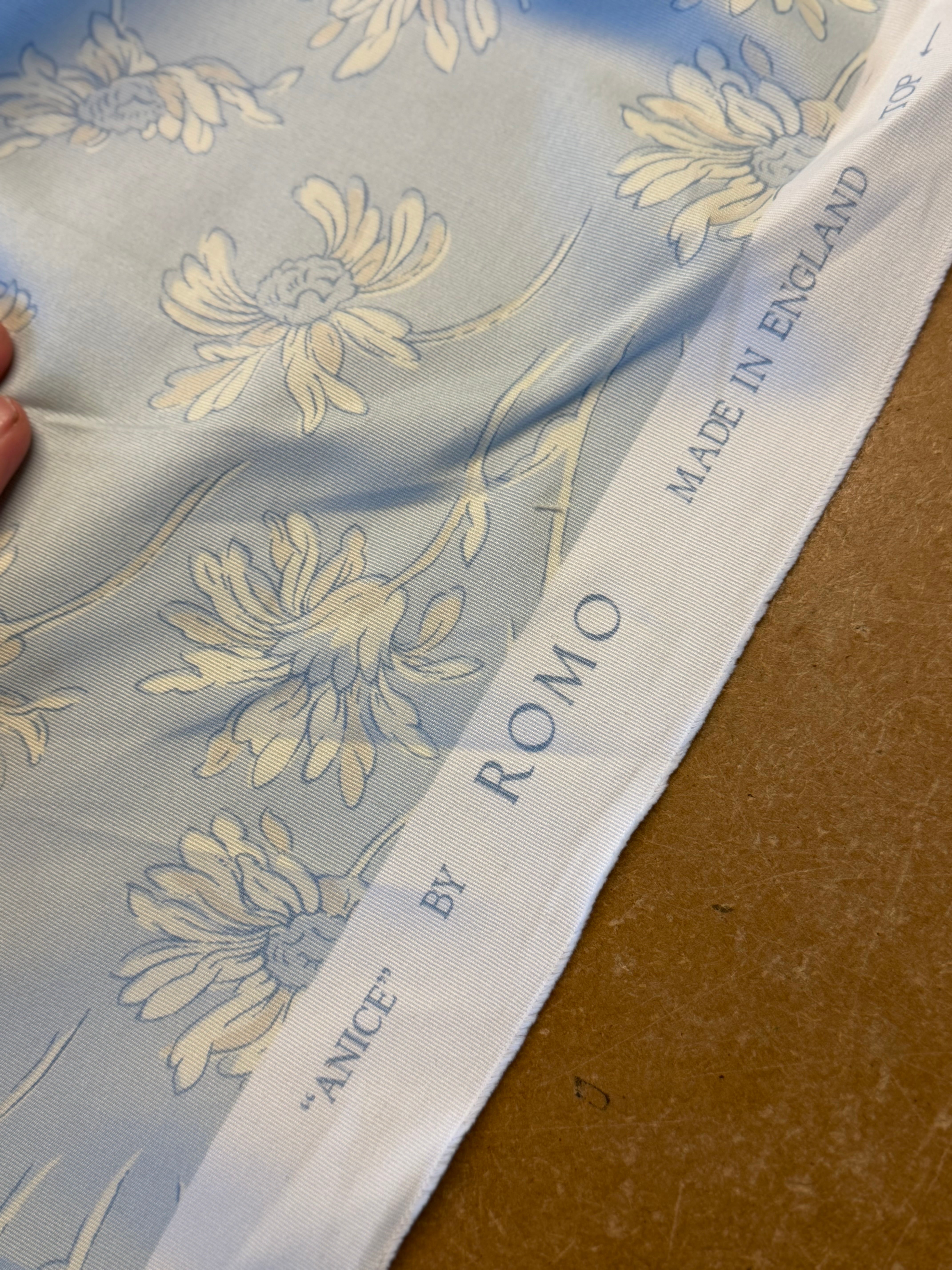 Anice Furnishing Fabric by Romo – Duck Egg Blue Floral Cotton