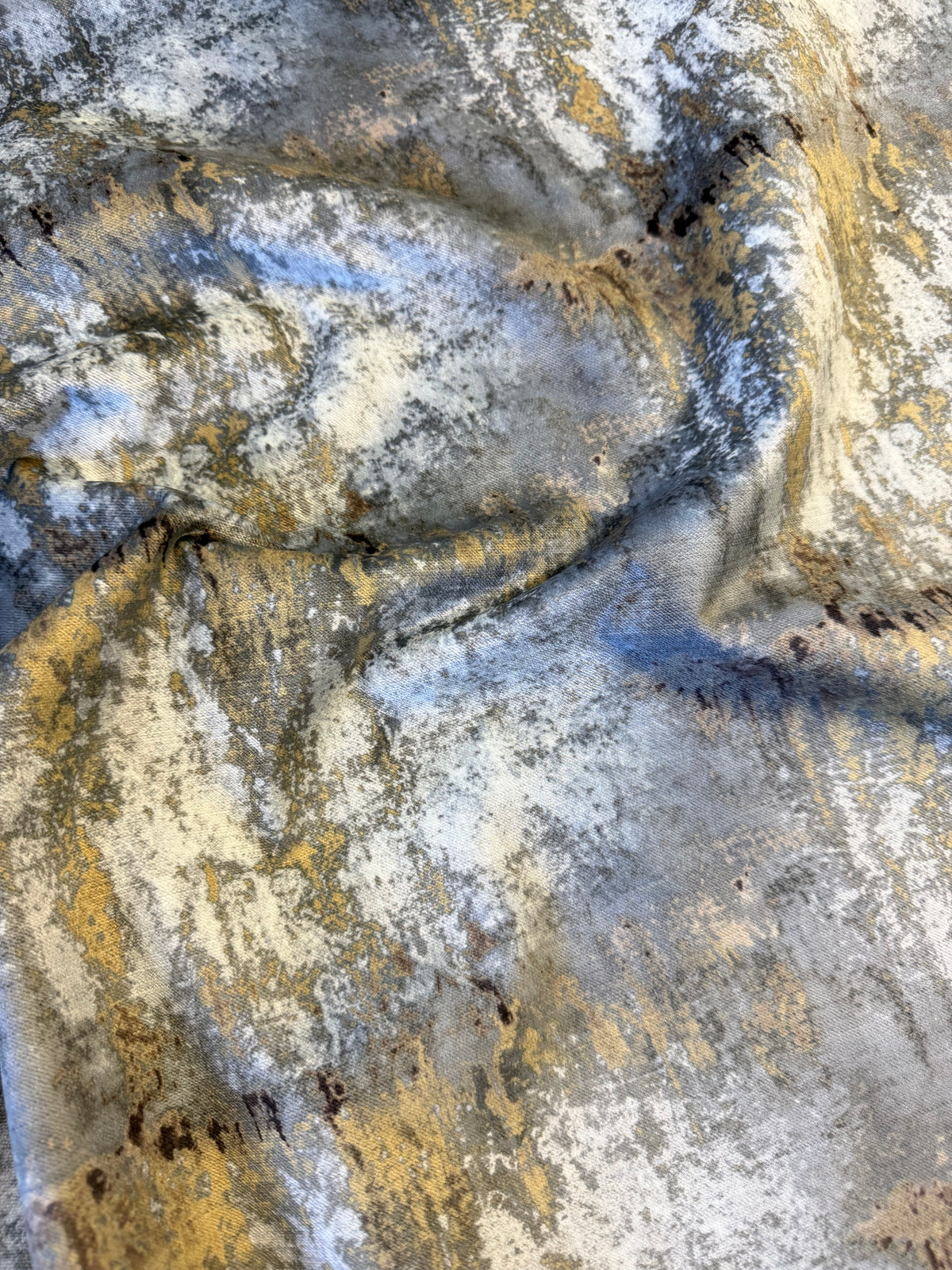 Grey Contemporary Abstract Velvet-Effect Furnishing Fabric – 148cm Wide