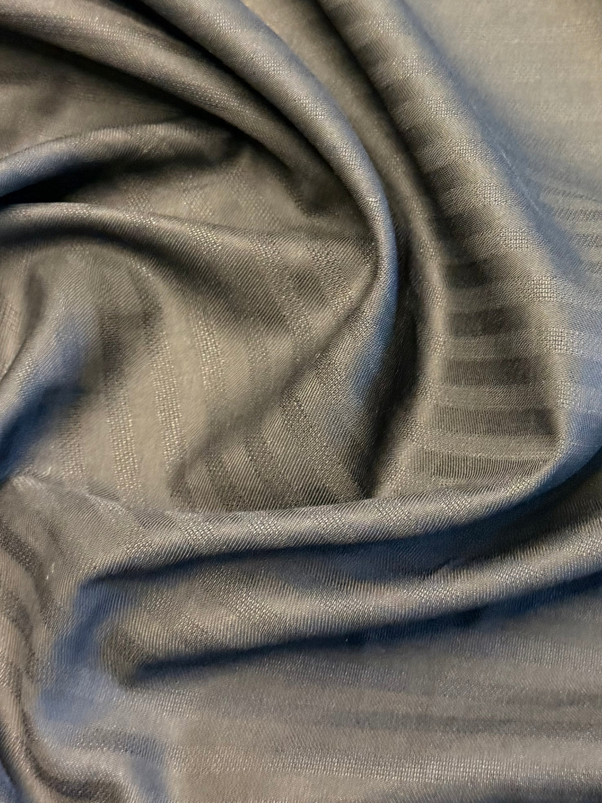Black 100% Cotton Fabric with Shadow Stripes – 150cm Wide