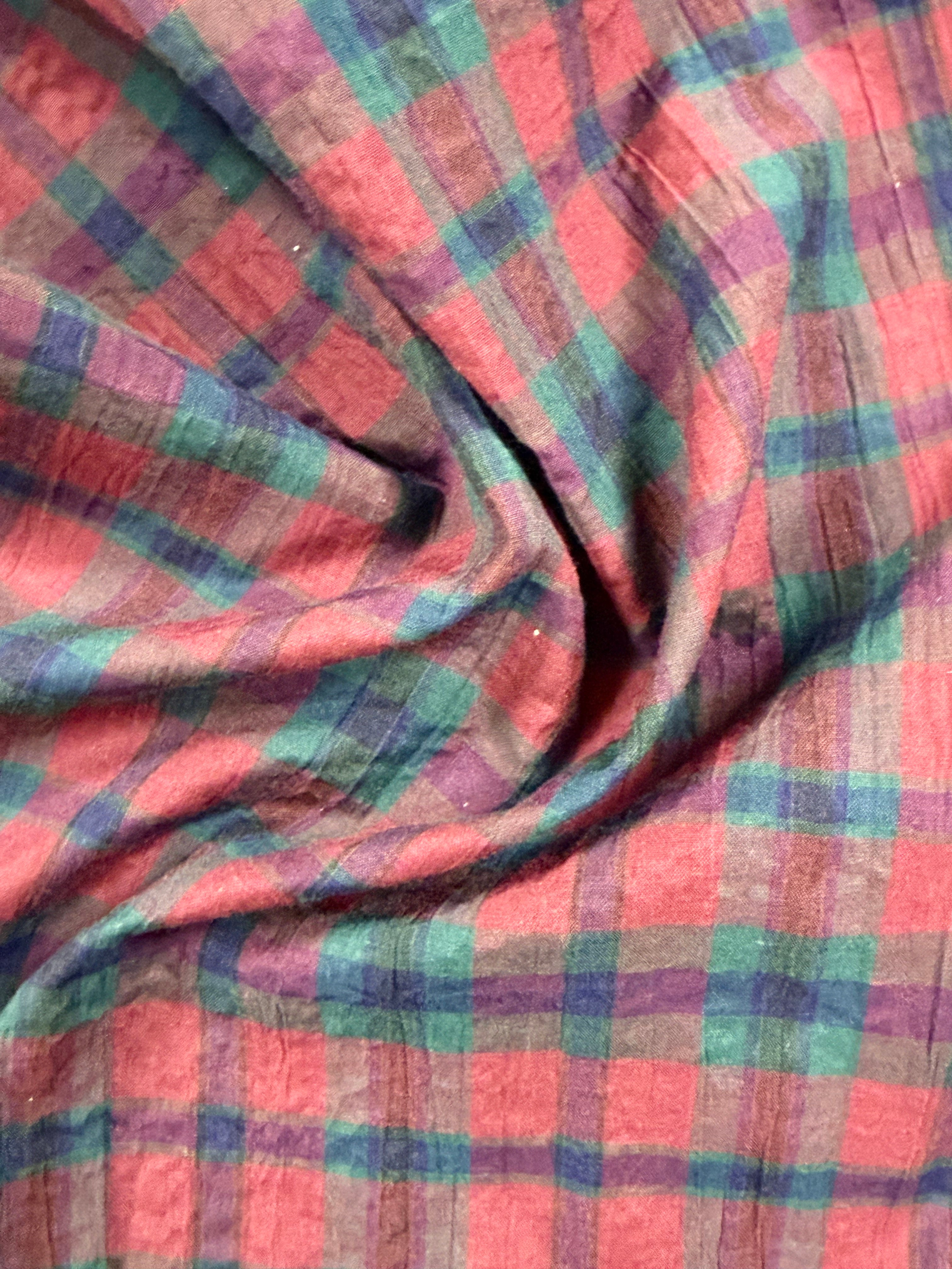 Classic Tartan Fabric – Claret, Navy & Dark Green – 60% Polyester, 40% Cotton – 127 cm Wide