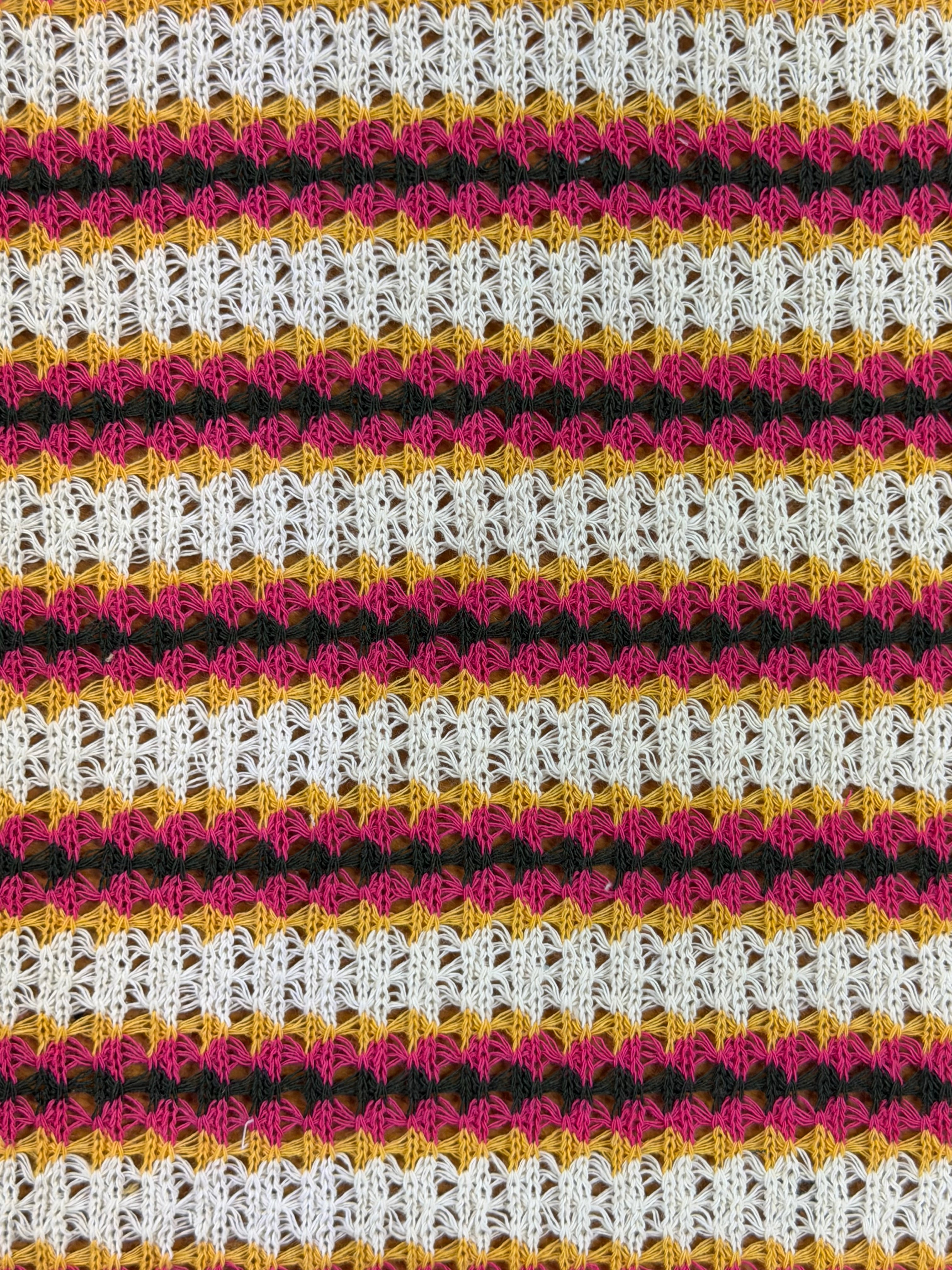 Spanish Crocheted Stripe Fabric – 50% Cotton, 50% Polyester – 145 cm Wide