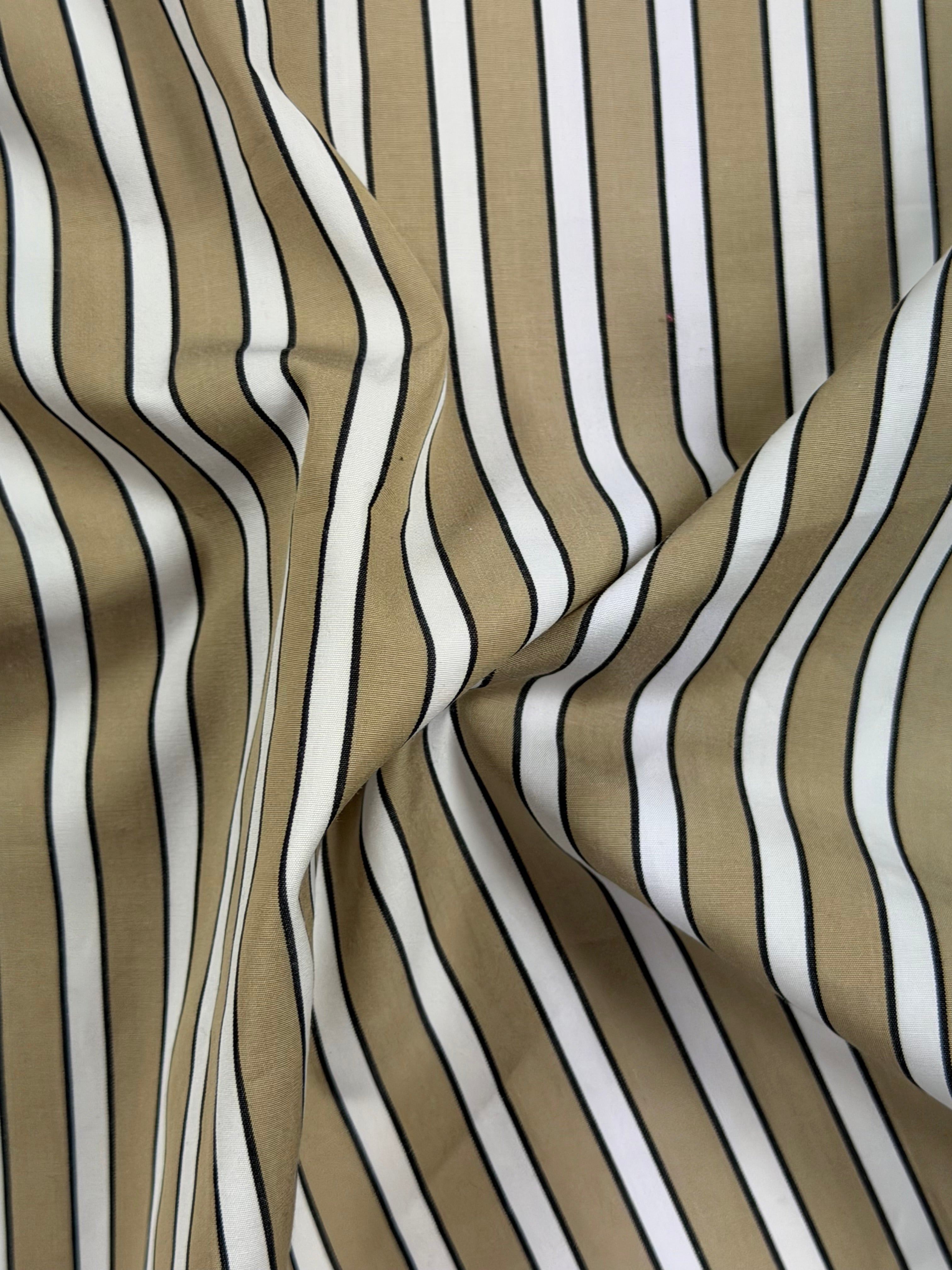 Italian Cappuccino Stripe Cotton Fabric – 150 cm Wide