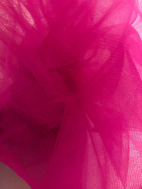 Cerise Pink Firm Tulle Wide Width