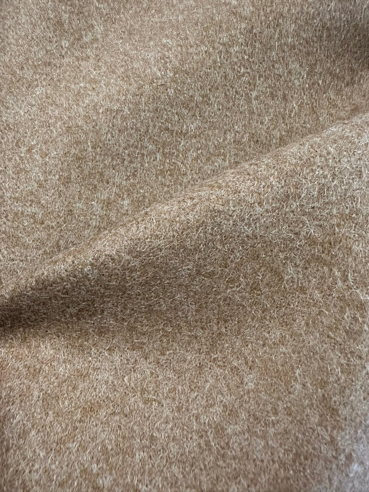 Camel Wool Mix Fabric – Premium Coat & Jacket Material
