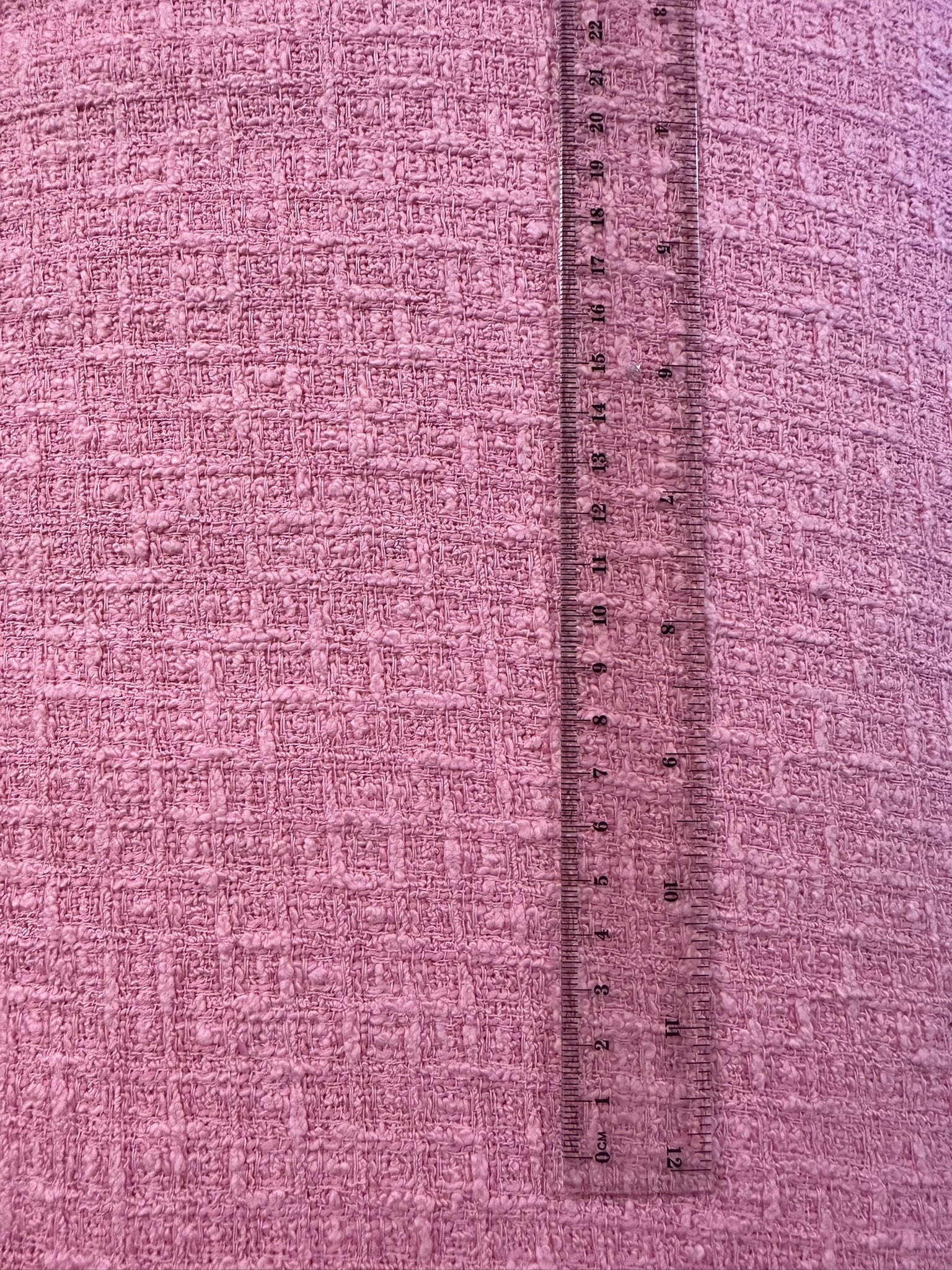 Pink Basket Weave Chanel-Style Recycled Fabric – High-End Tailoring Material