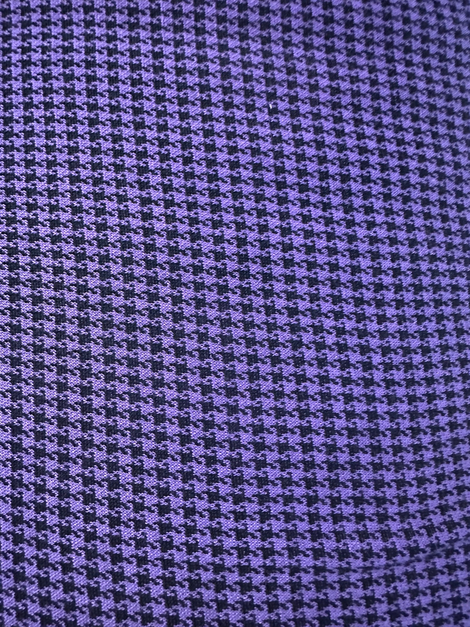 Purple & Black Houndstooth dressmaking Fabric – Sleek & Stretchy