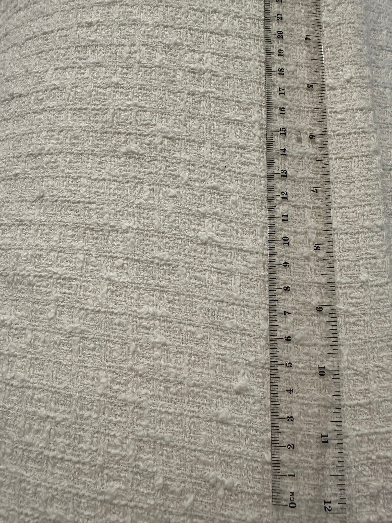 Cream/Ivory Basket Weave Chanel-Style Fabric – High-End Tailoring Material