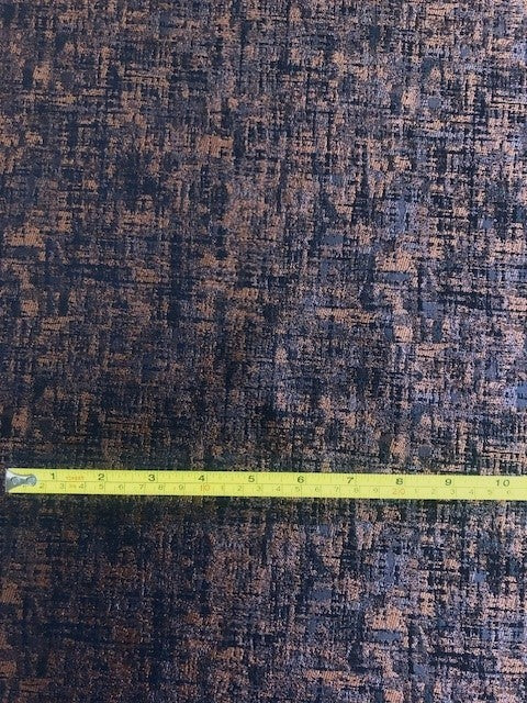 Burnt Orange & Grey Textured Jacquard Fabric