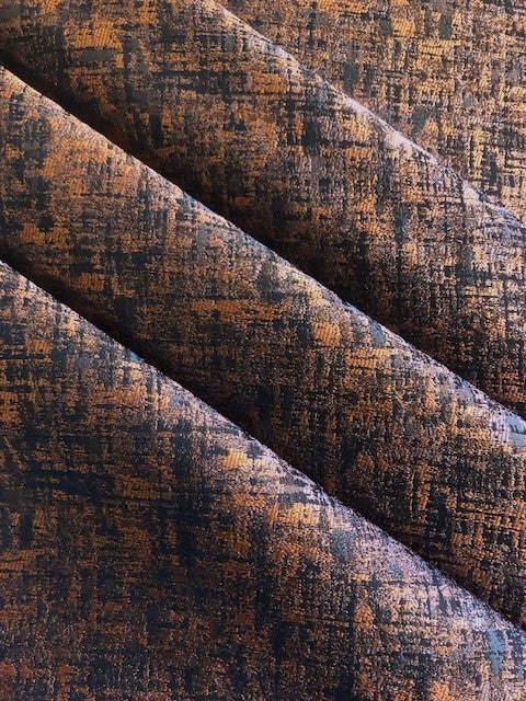 Burnt Orange & Grey Textured Effect Jacquard
