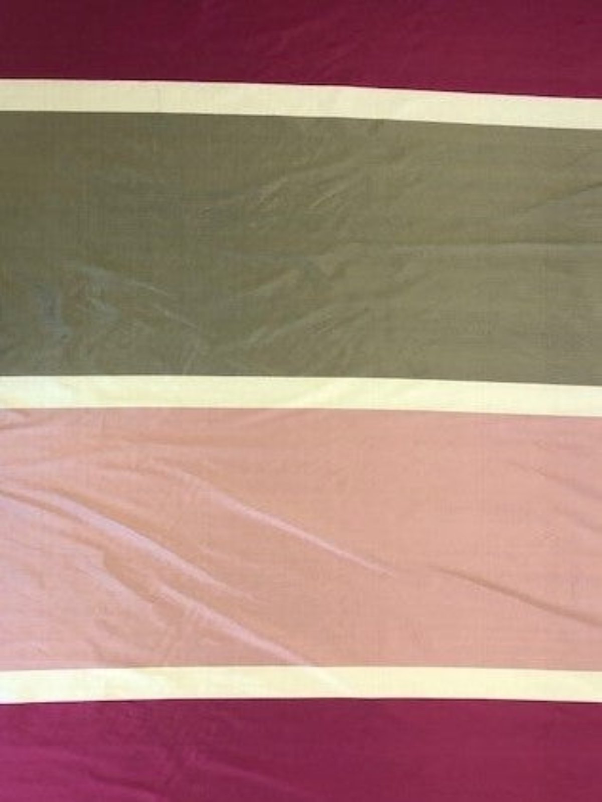 Burgundy, Olive, Copper & Gold Colour Block Silk Dupion