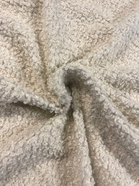 Cream Bouclé Fabric with Soft Touch Reverse – 150 cm Wide