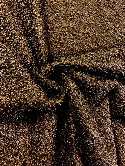 Brown Bouclé Fabric with Soft Touch Reverse – 150 cm Wide
