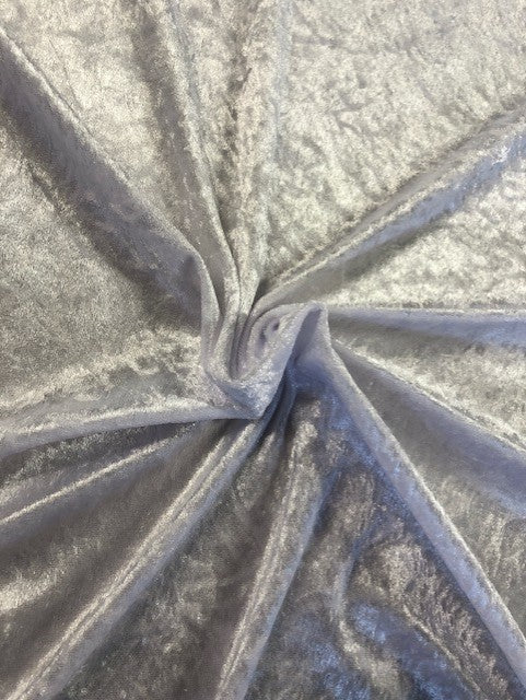 Crushed Stretch Velvet Fabric – White