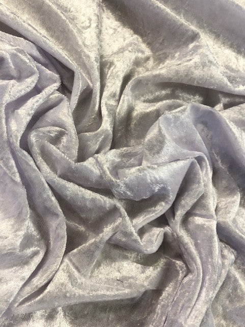 Crushed Stretch Velvet Fabric – White