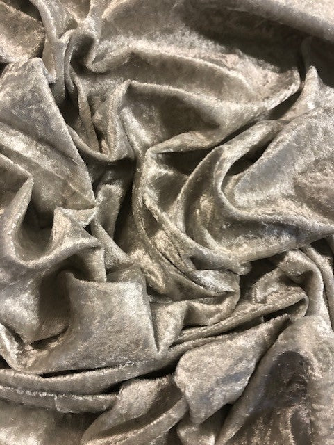 Crushed Stretch Velvet Fabric – Cream