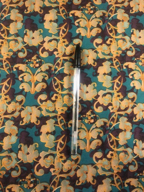 Multicoloured Jaal Style Print on Satin