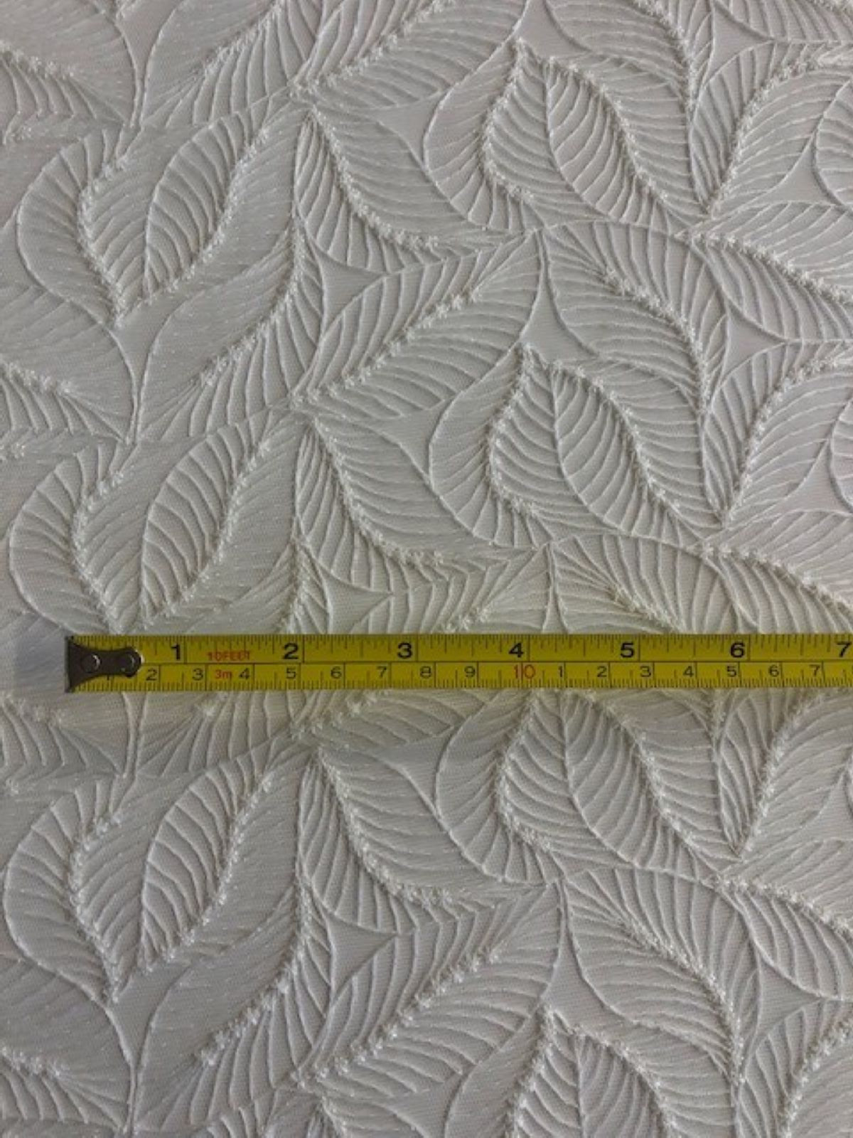 Ivory Embroidered Leaf on Tulle