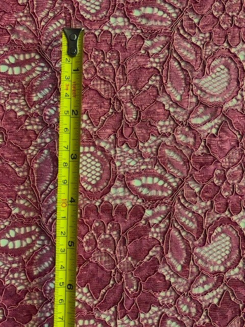 Dusty Pink Corded Lace with Scalloped Edge