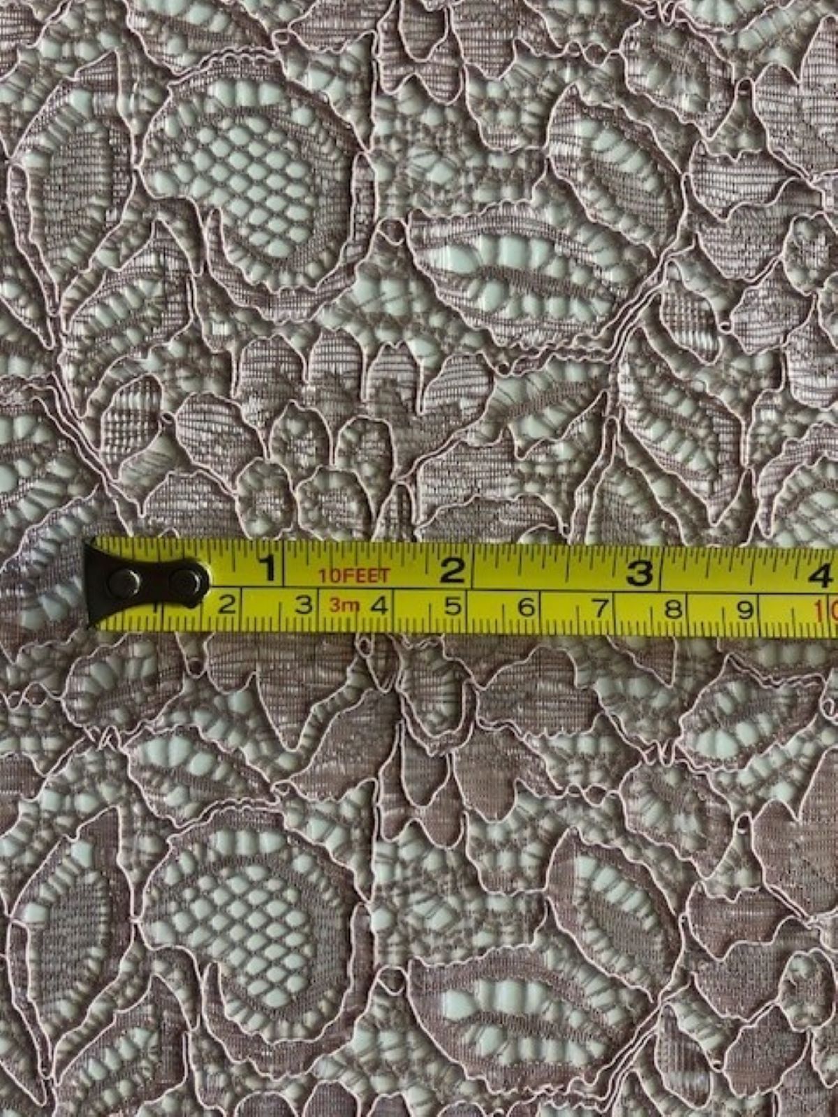 Pink Corded Lace with Scalloped Edge