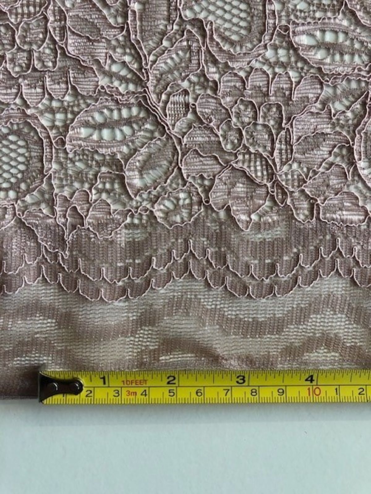 Pink Corded Lace with Scalloped Edge