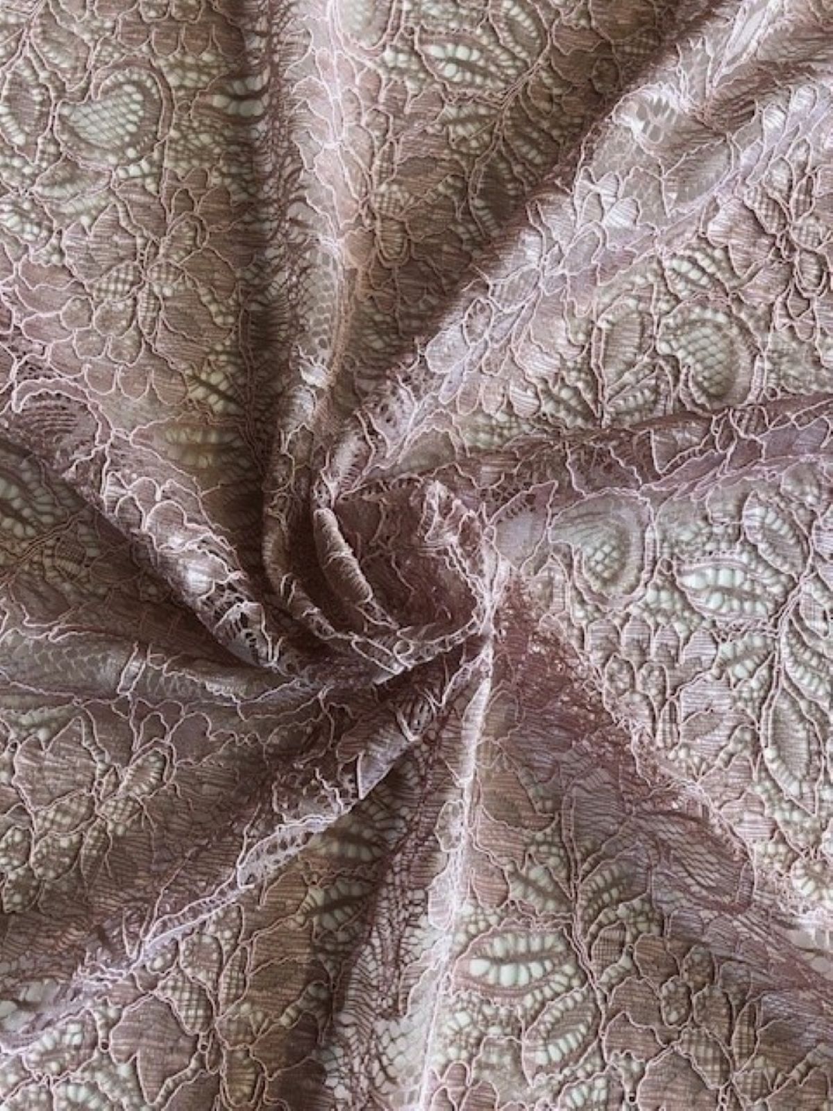 Pink Corded Lace with Scalloped Edge