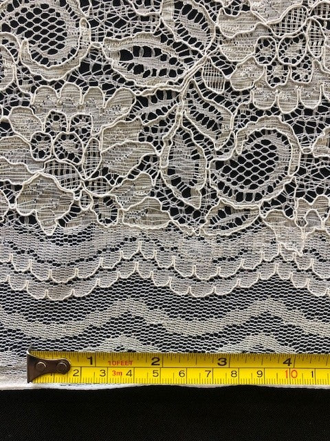 White Corded Lace with Scalloped Edge
