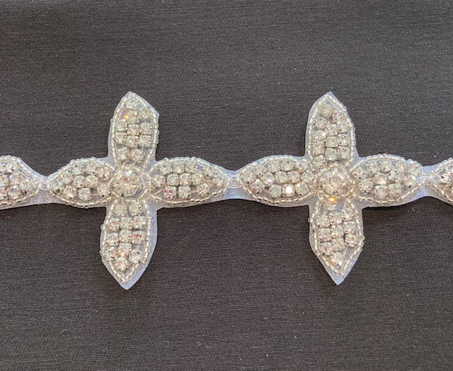 Crystal Cross Edging, 6cm Max width