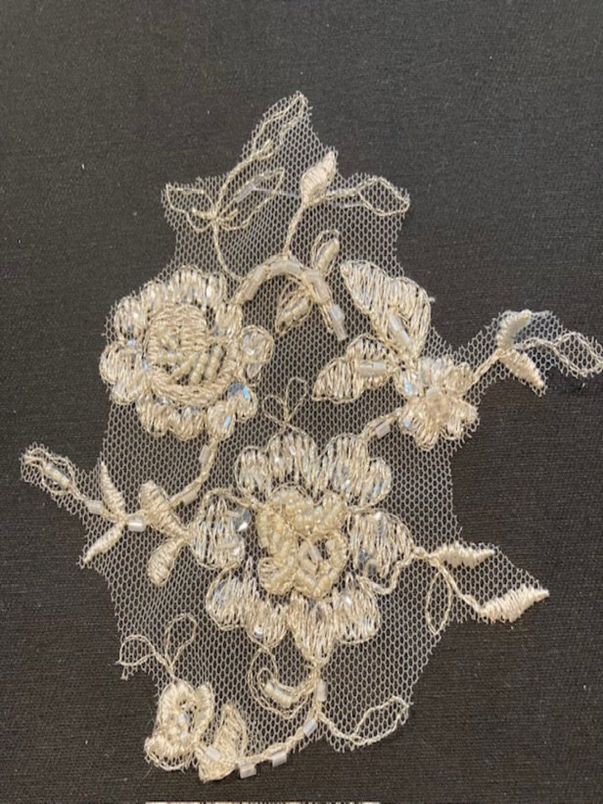 Cappuccino Appliques with Pearl & Bead Detail. 10cm wide, Sold as Pairs