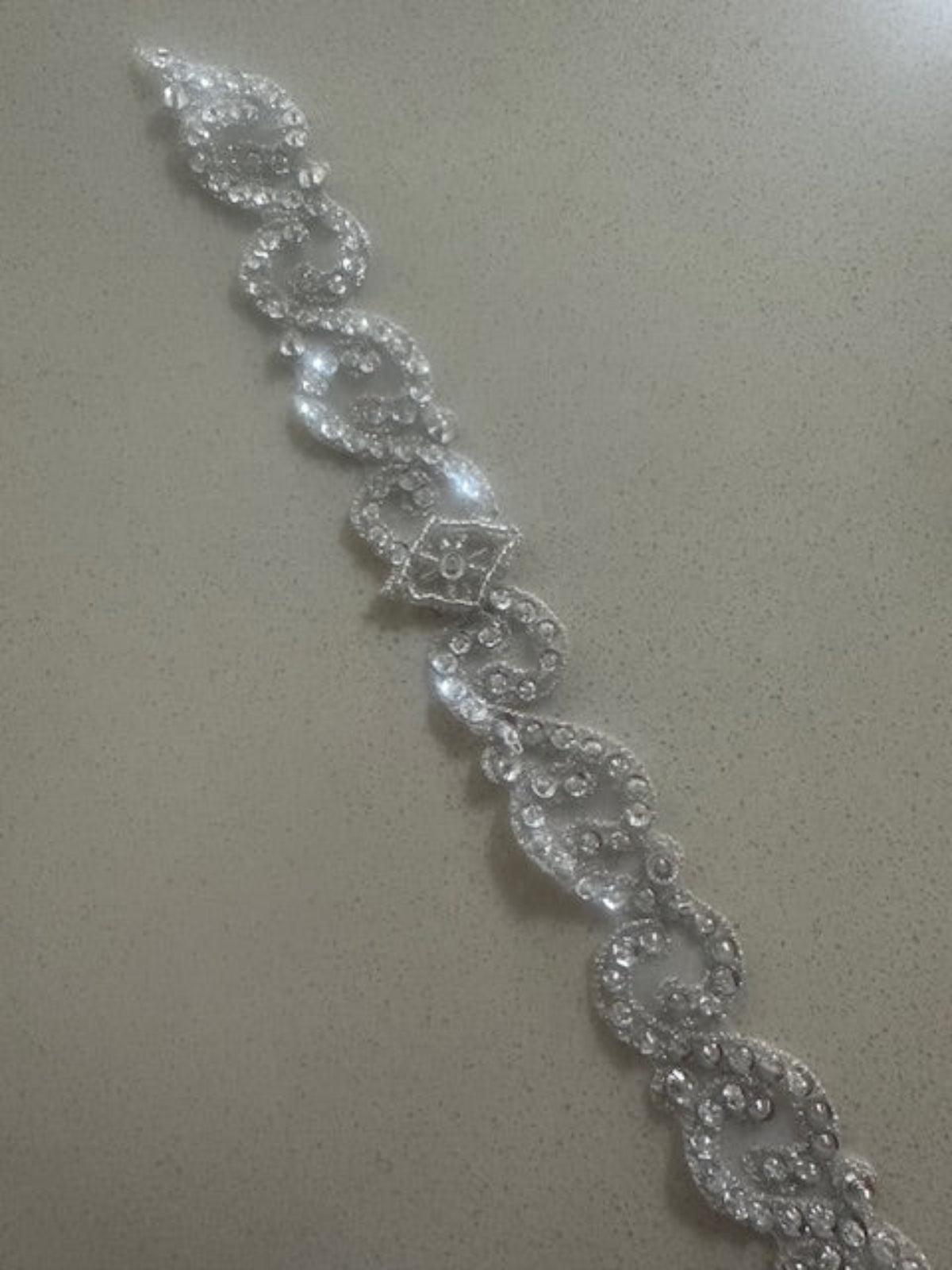 Crystal Beaded & Sequinned Wave Trim 2cm Wide