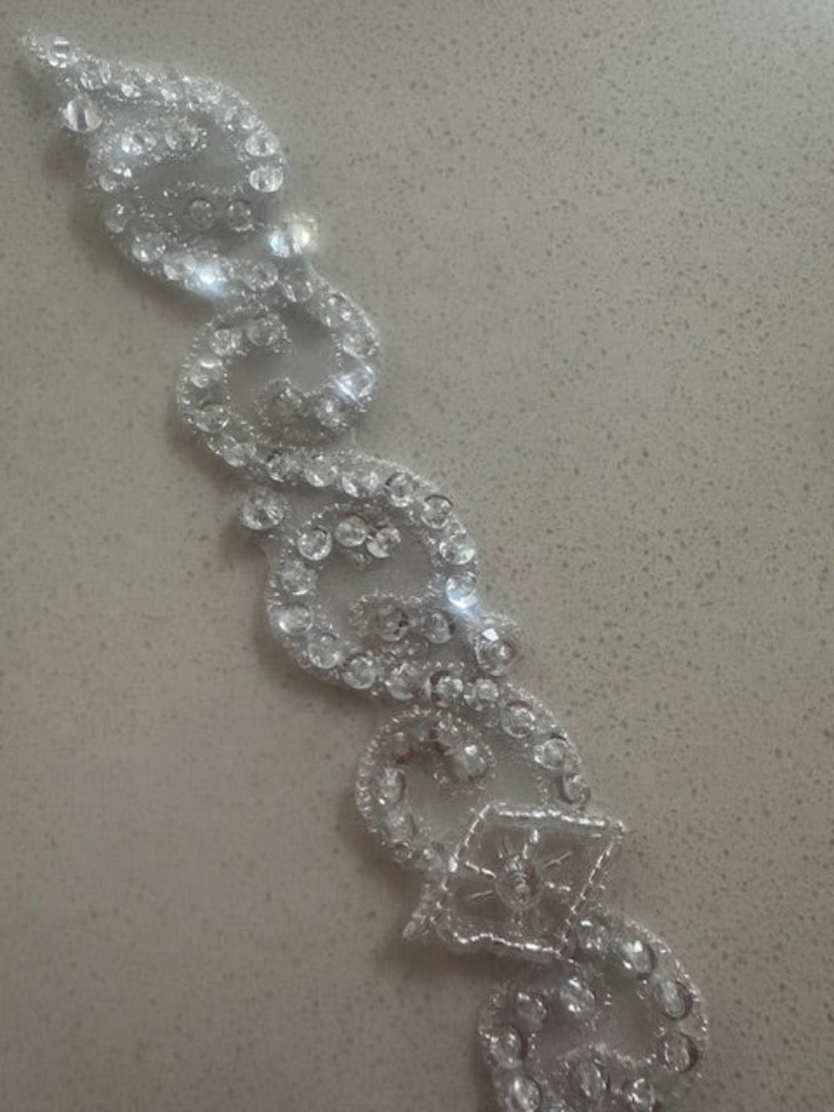 Crystal Beaded & Sequinned Wave Trim 2cm Wide