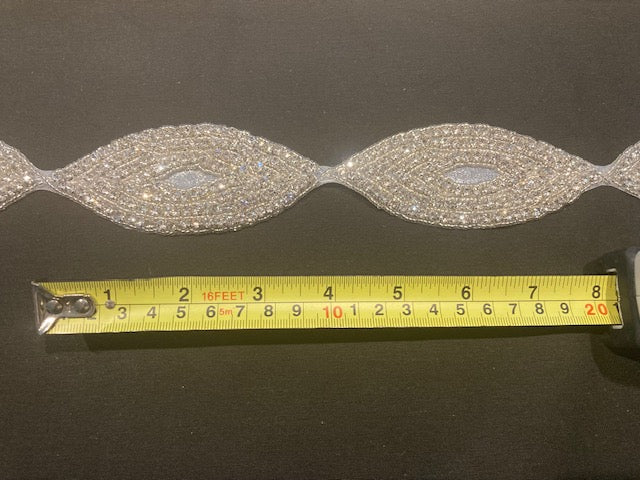 Crystal Oval Edging, 4.5cm Max width